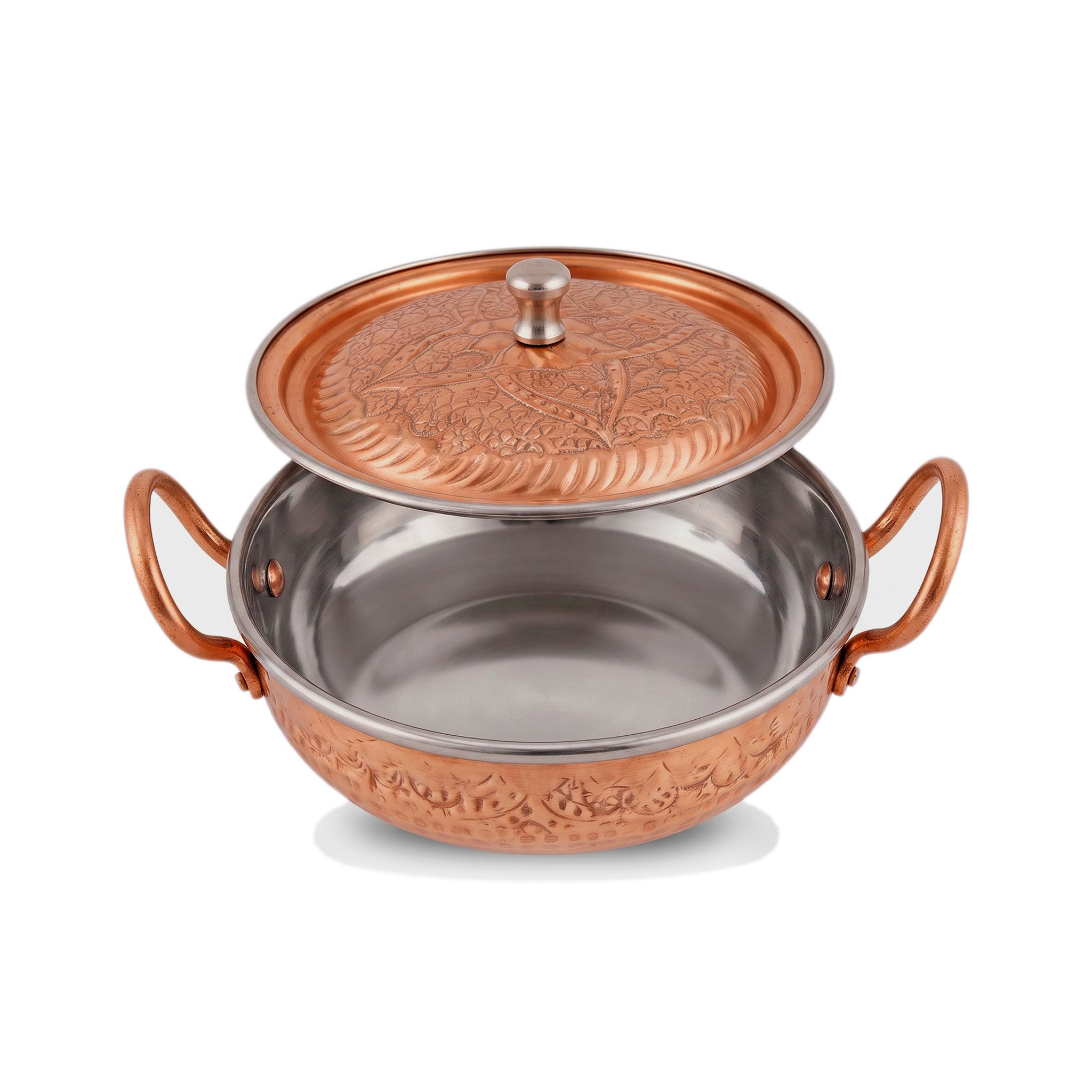 R.S Brass Copper Coating Hammered Serving Naqshi Karie