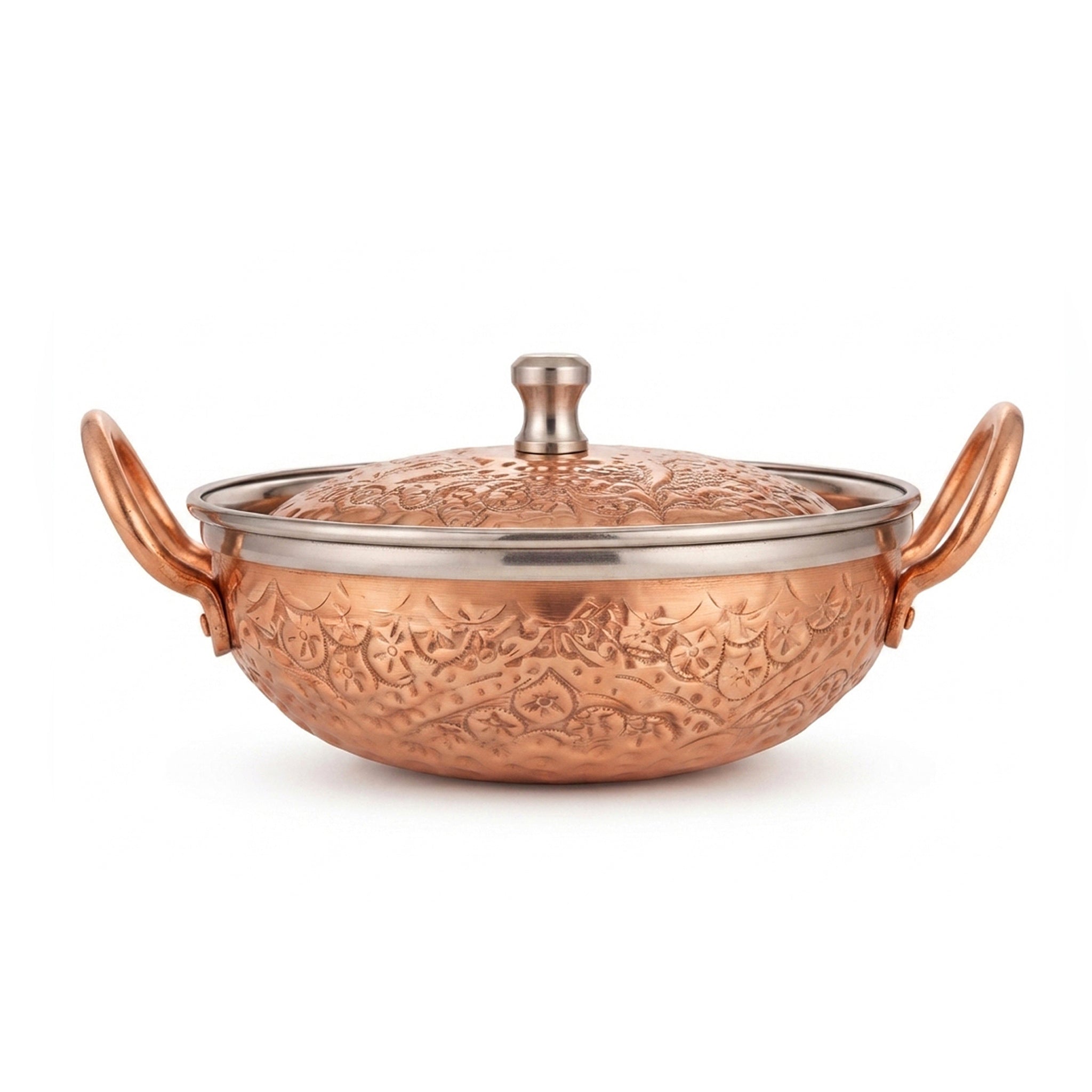R.S Brass Copper Coating Hammered Serving Naqshi Karie