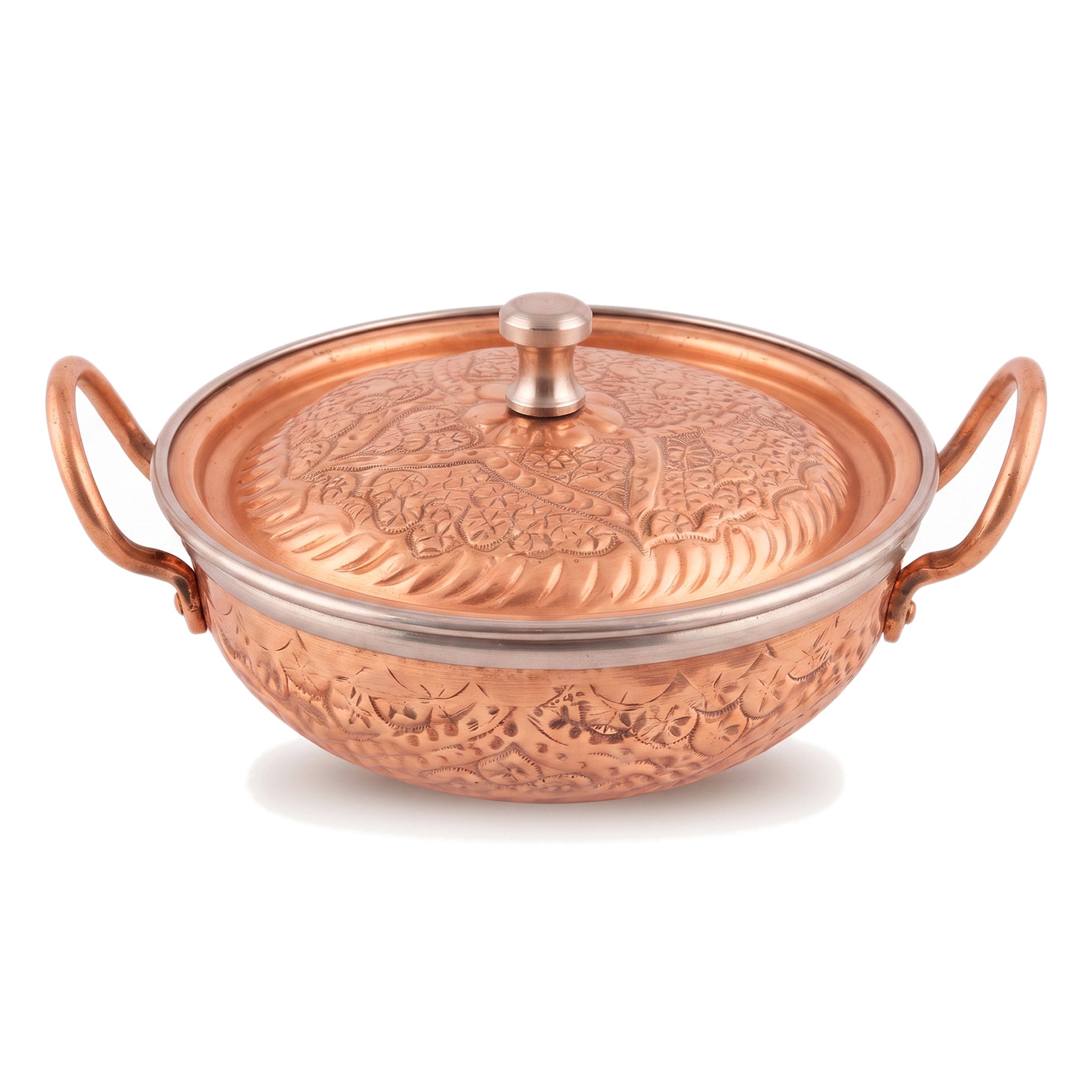 R.S Brass Copper Coating Hammered Serving Naqshi Karie