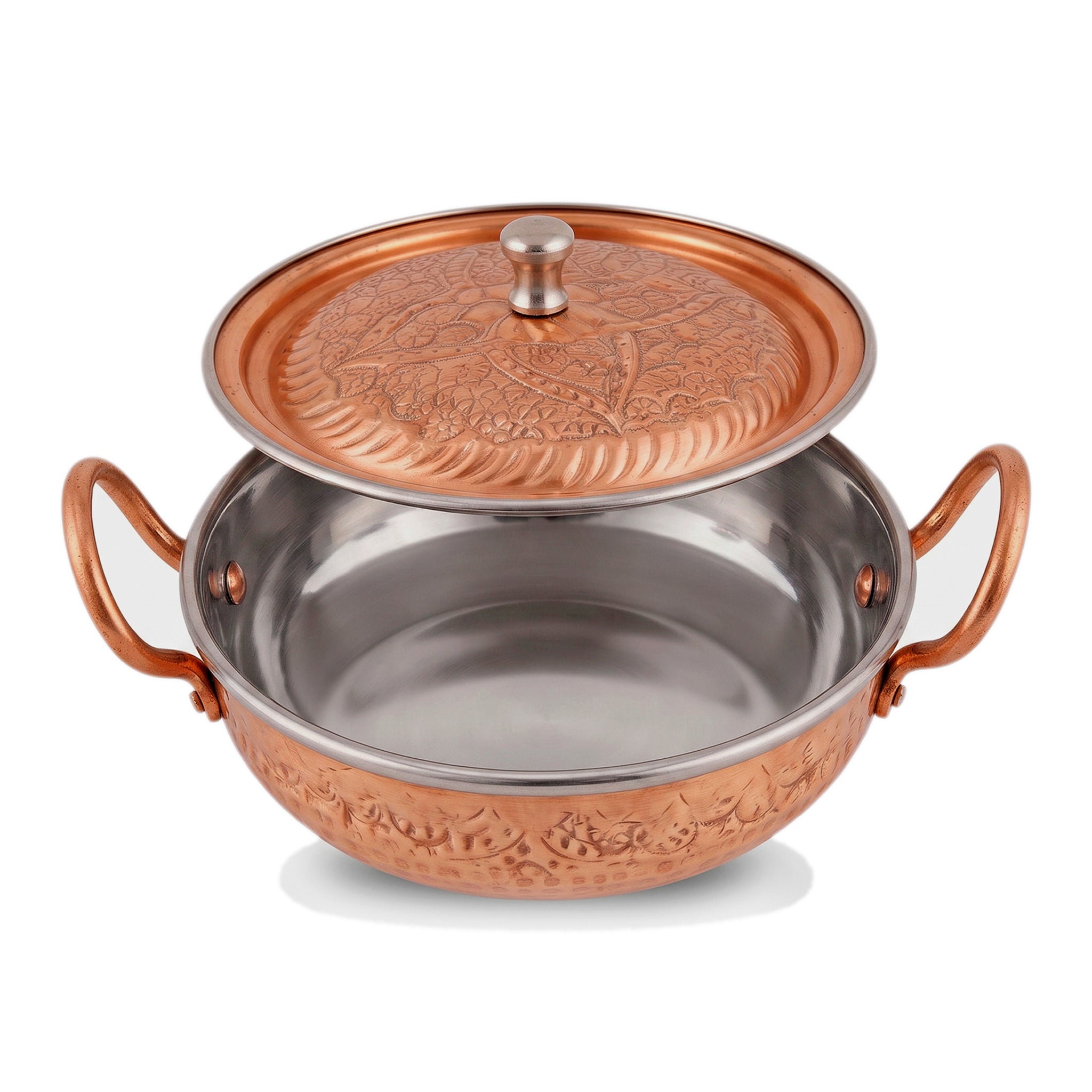 R.S Brass Copper Coating Hammered Serving Naqshi Karie