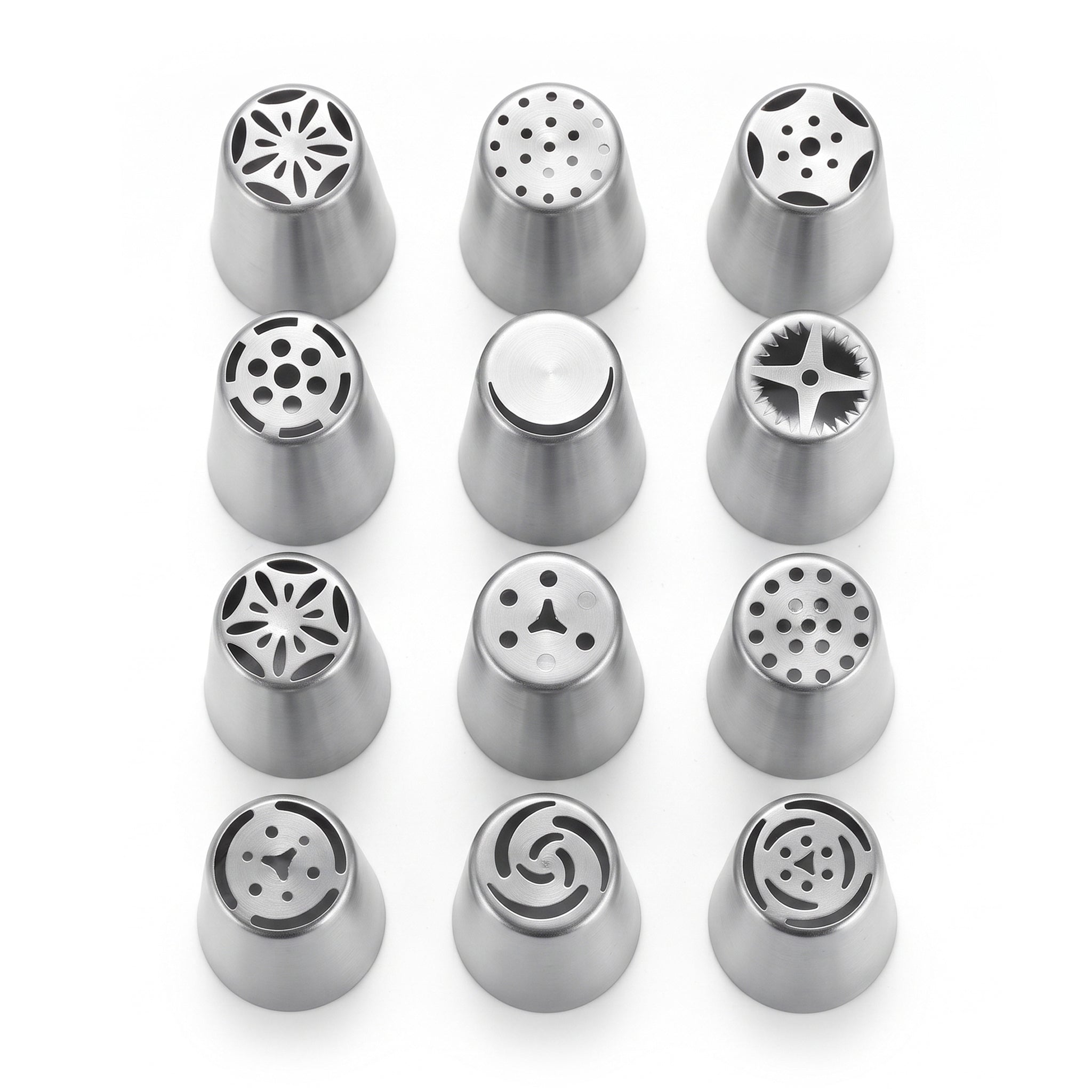 Crest 12-Pieces Stainless Steel Large Icing Nozzles Set