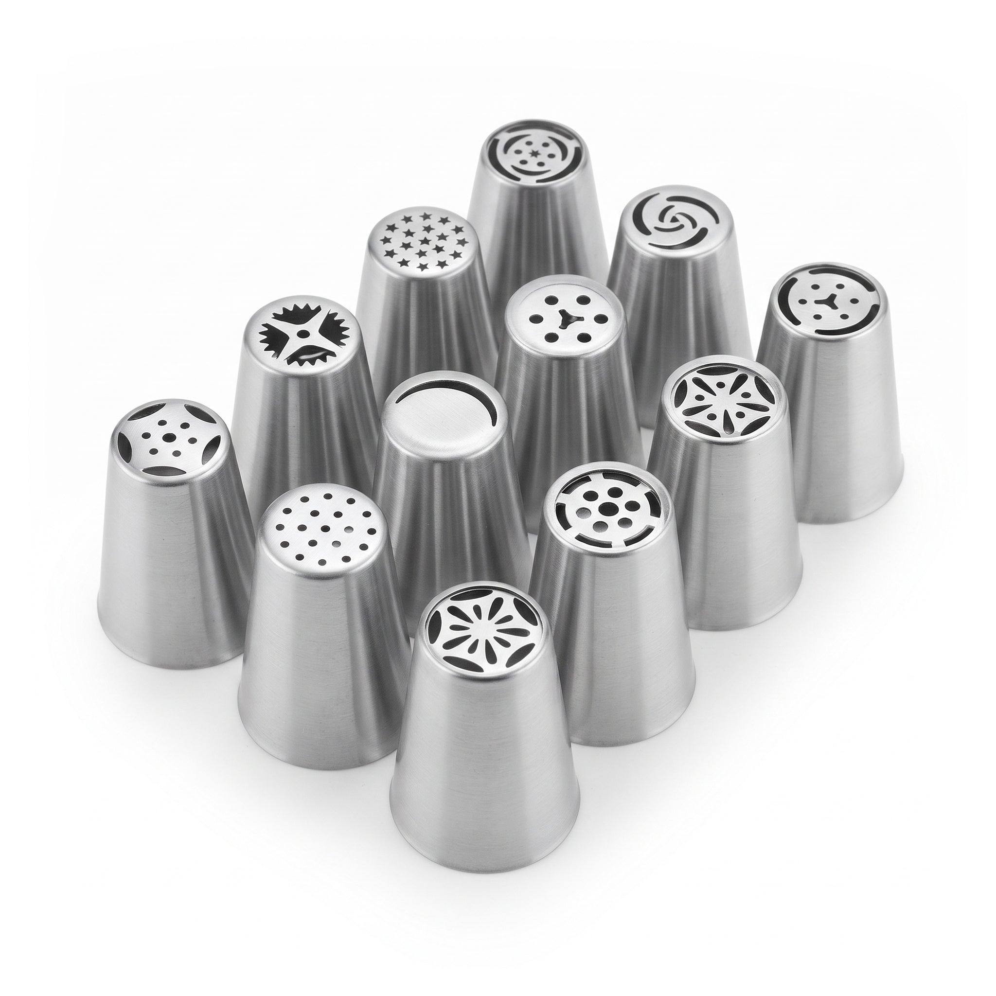 Crest 12-Pieces Stainless Steel Large Icing Nozzles Set