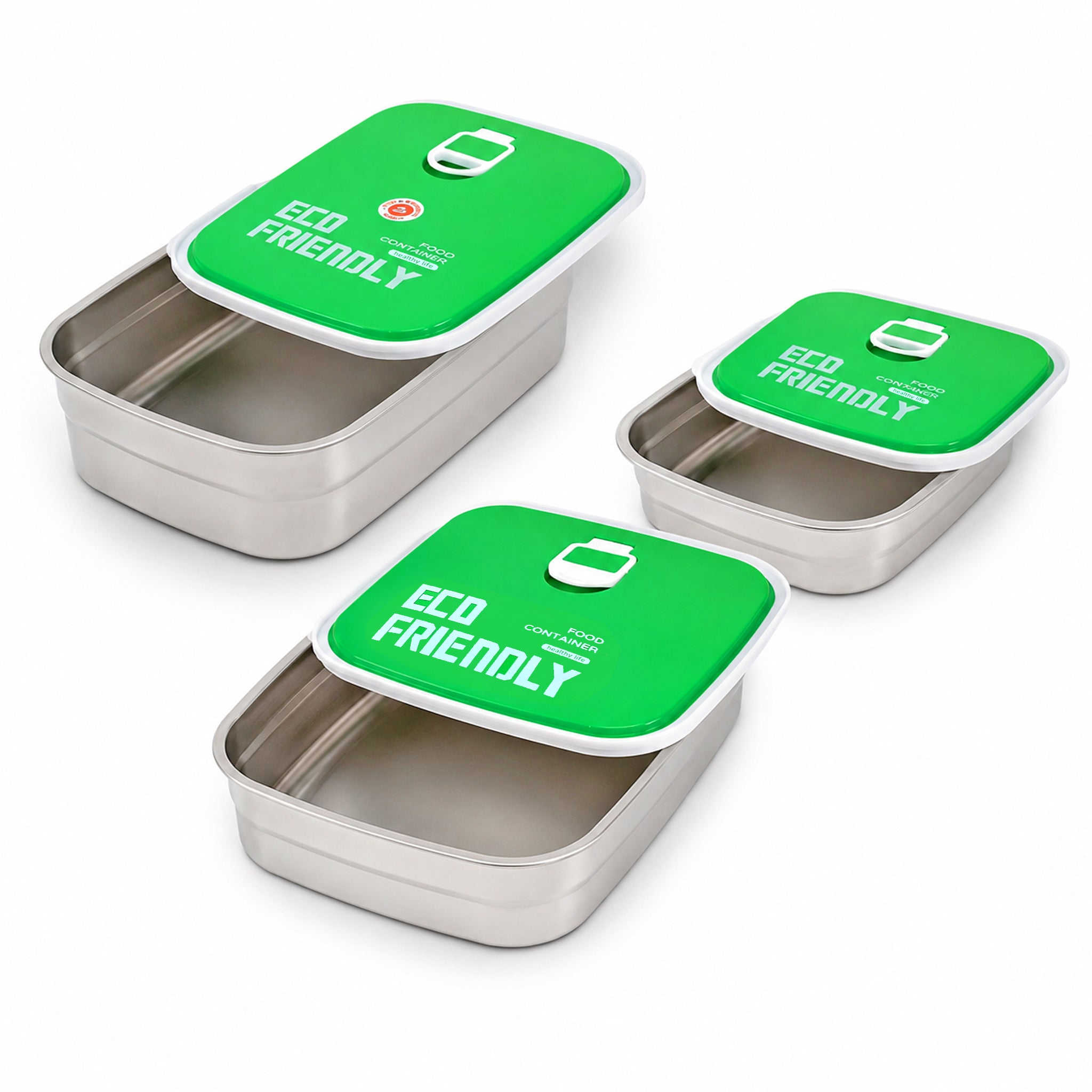 Tedemei 3-Pieces Rectangular Food Container Sets
