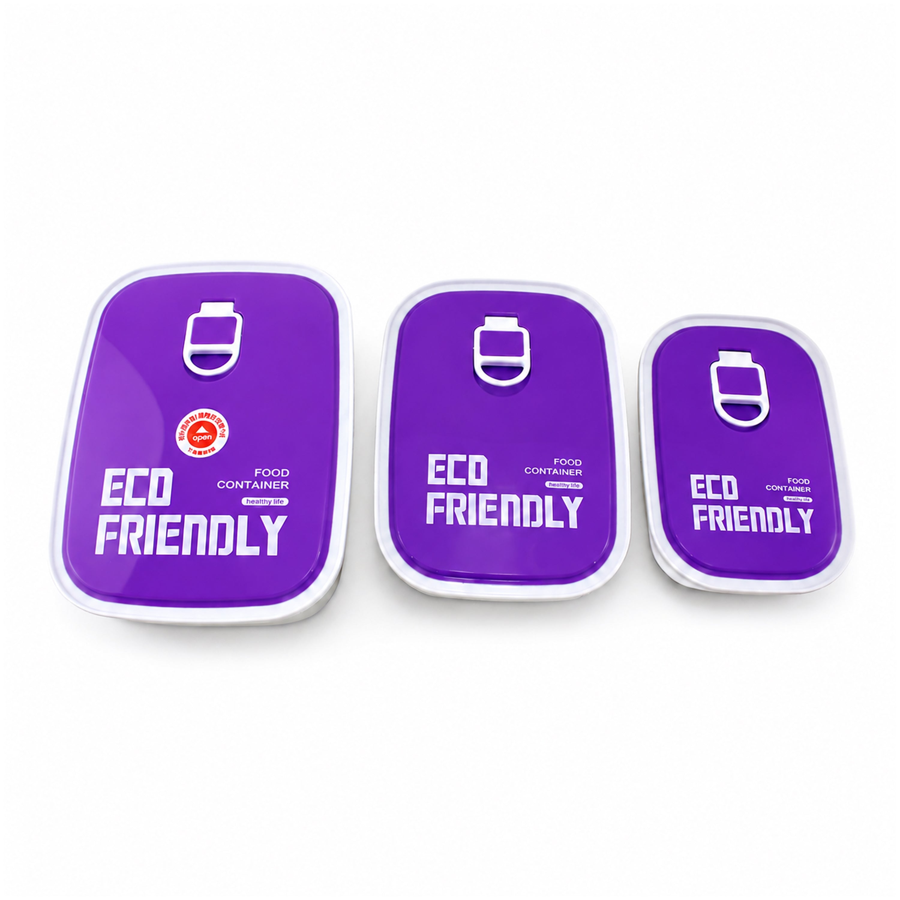 Tedemei 3-Pieces Rectangular Food Container Sets