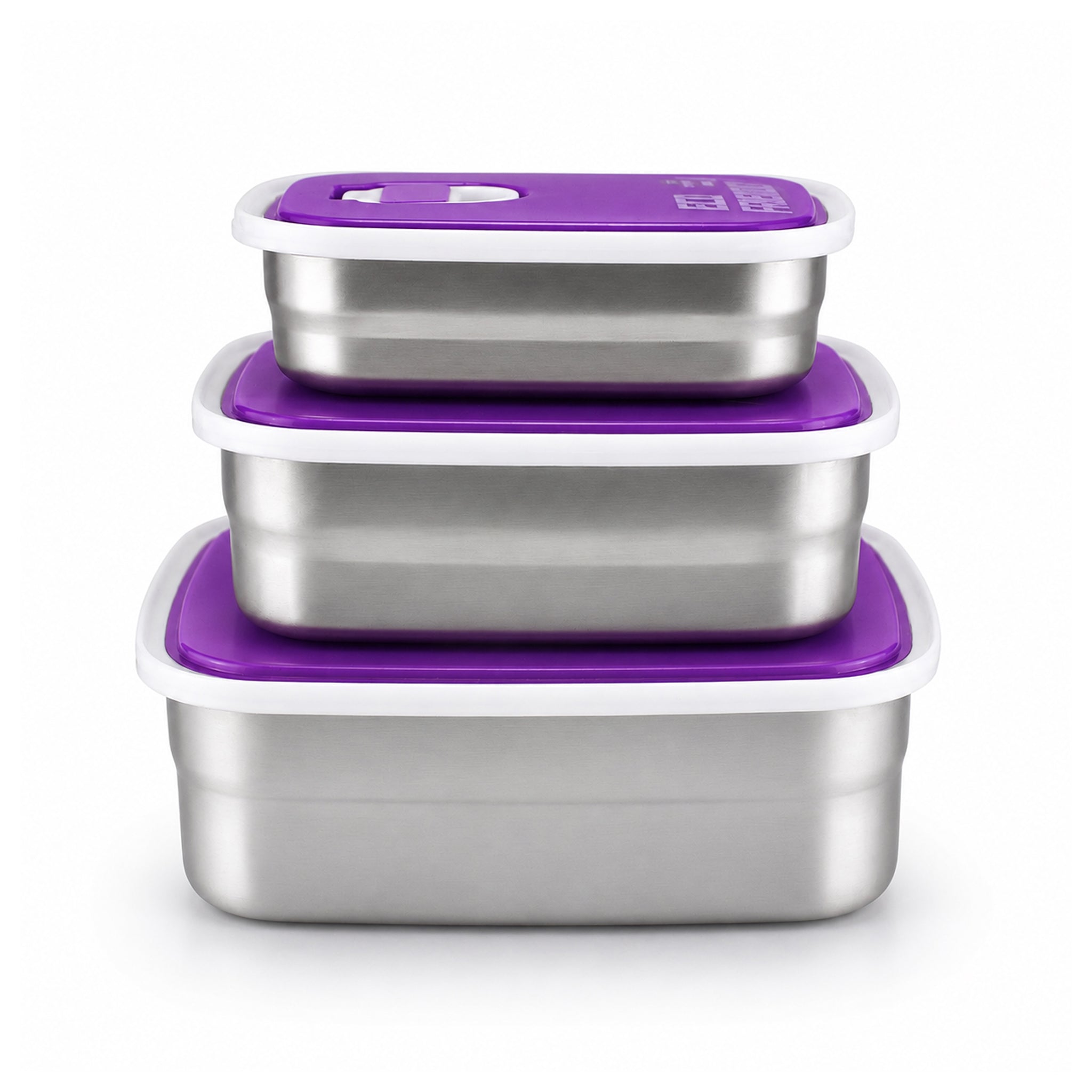 Tedemei 3-Pieces Rectangular Food Container Sets