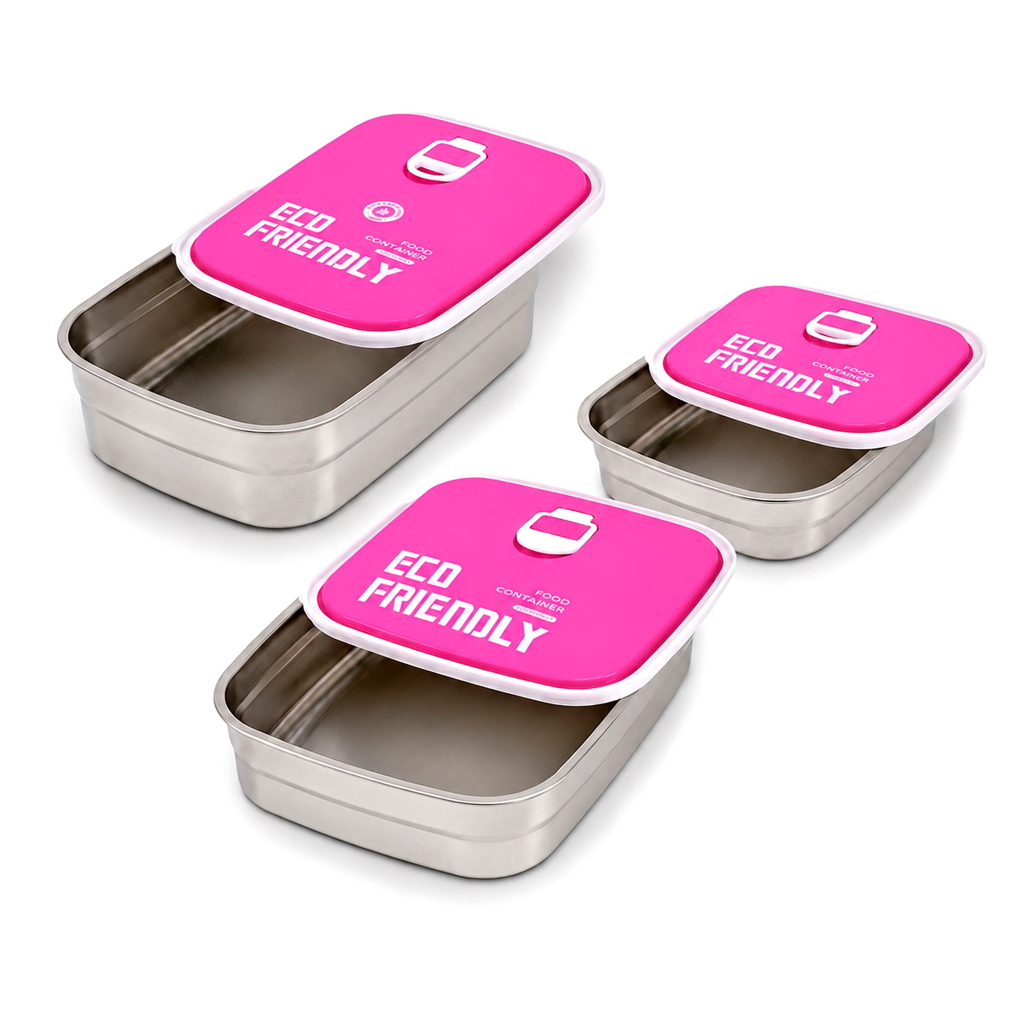Tedemei 3-Pieces Rectangular Food Container Sets