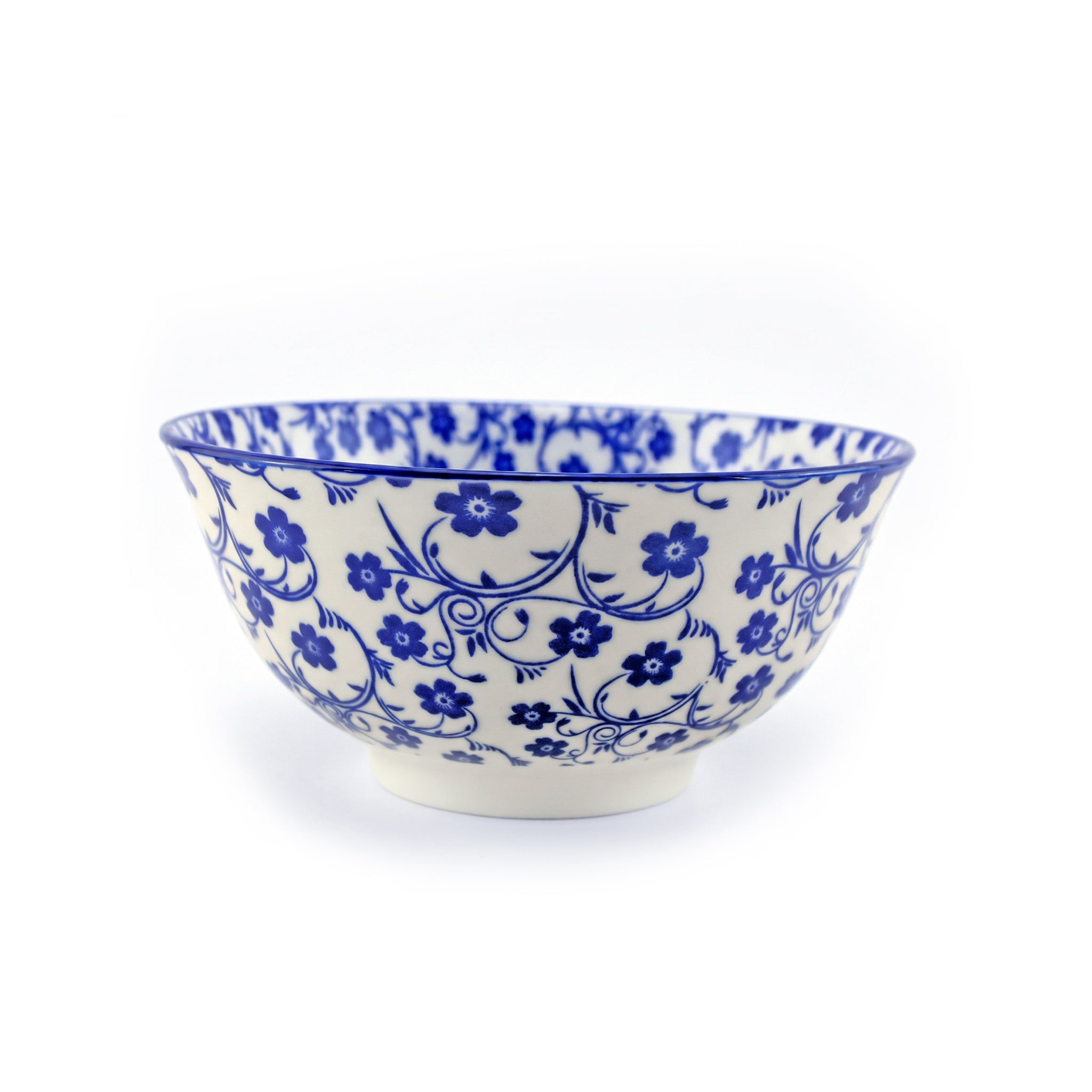 Gupan Blue Floral Ceramic Sweet Bowls
