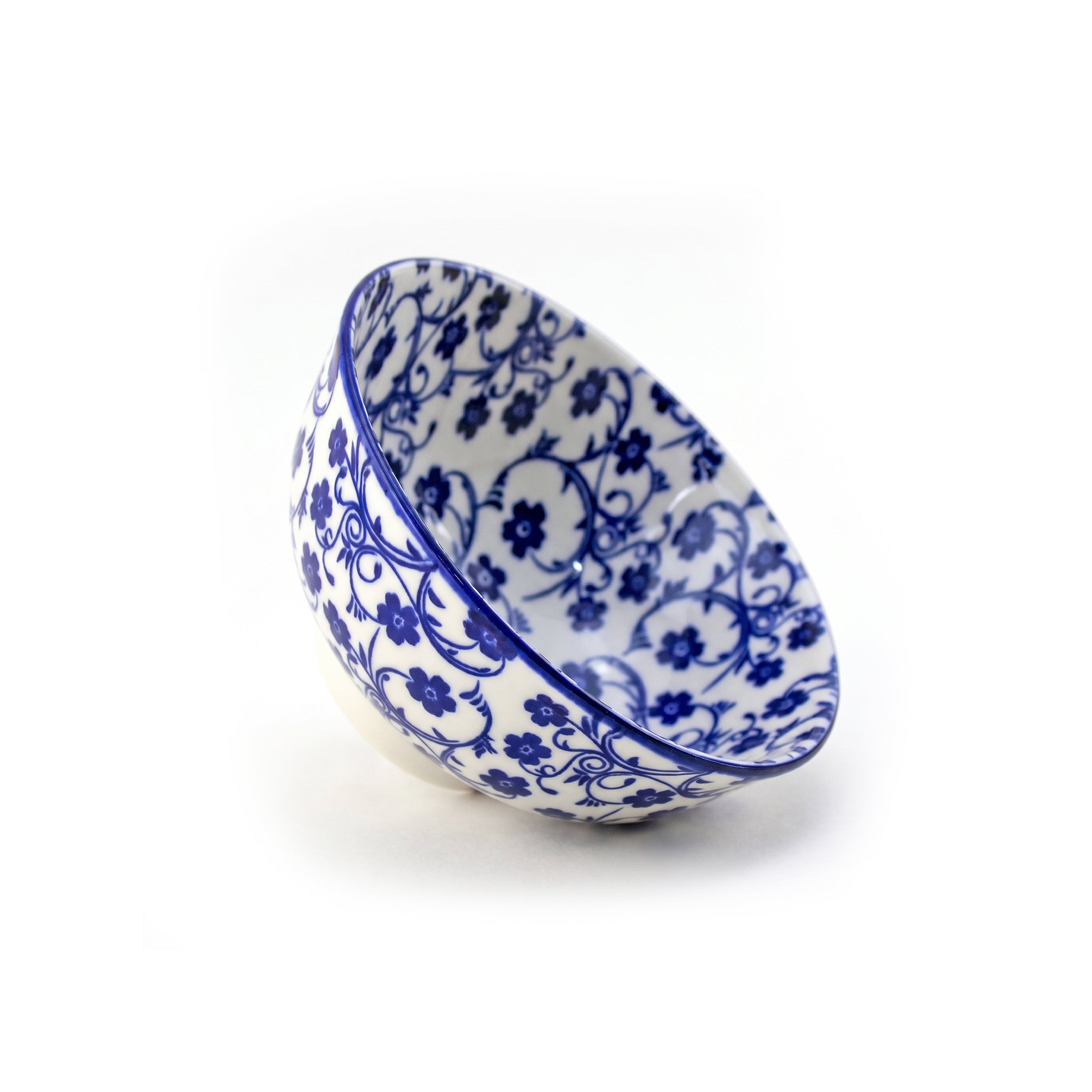 Gupan Blue Floral Ceramic Sweet Bowls