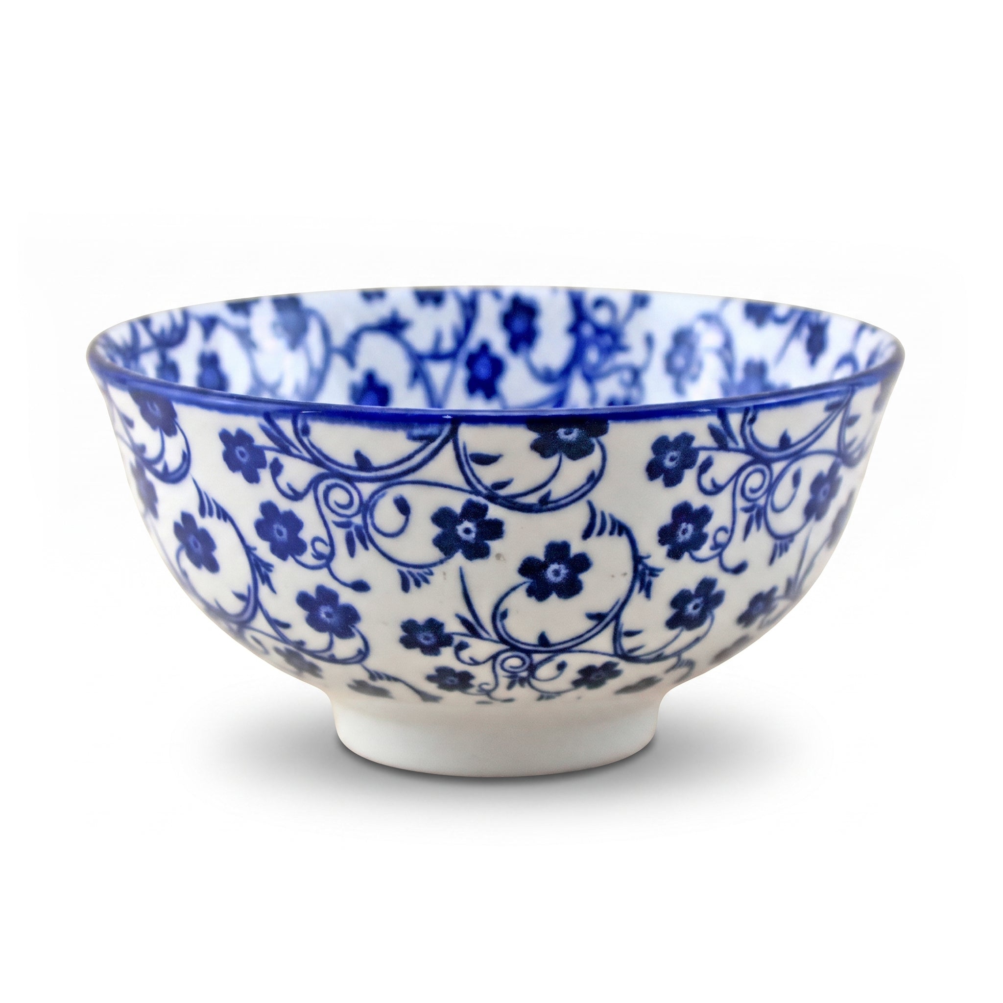 Gupan Blue Floral Ceramic Sweet Bowls