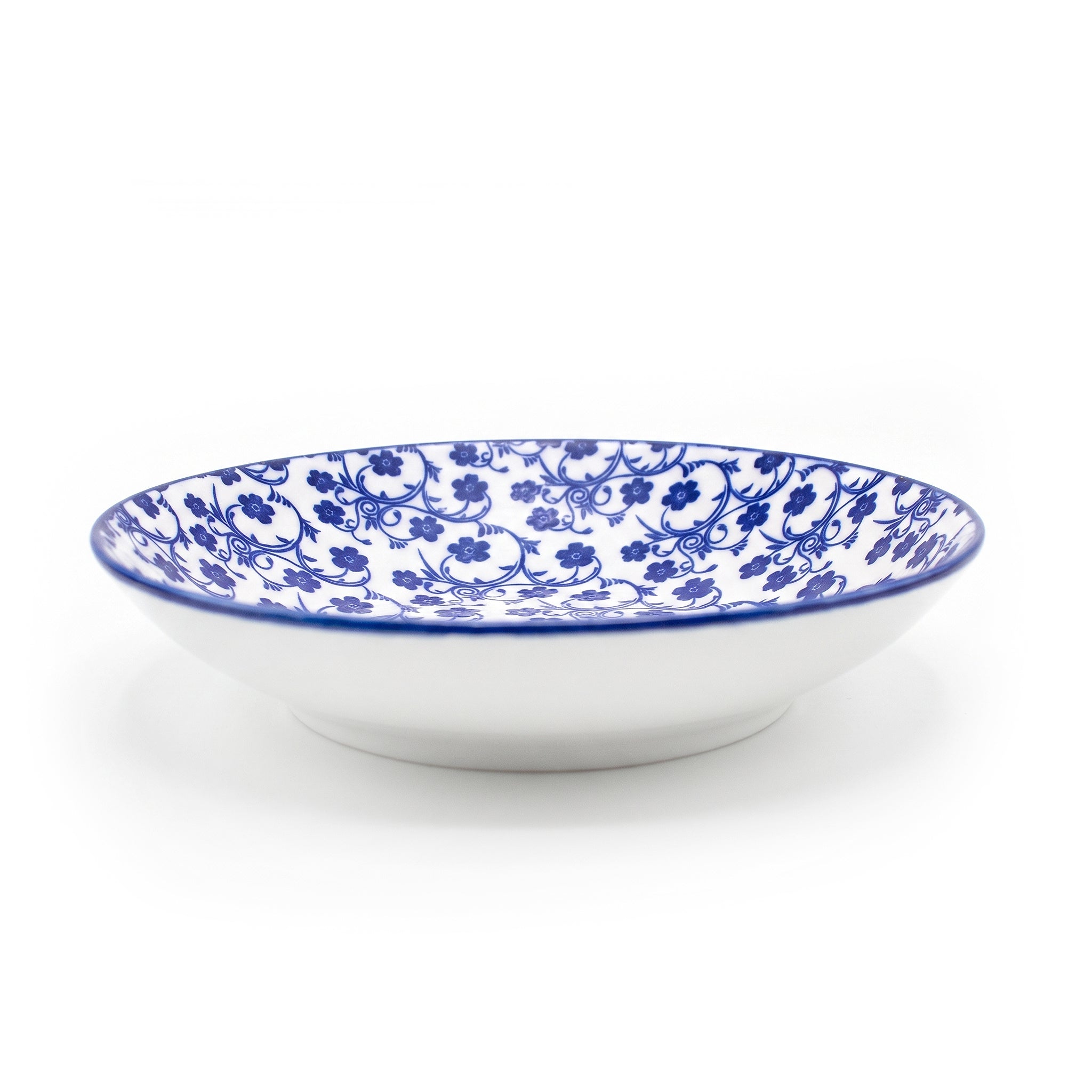Gupan Blue Floral Ceramic Soup Plates