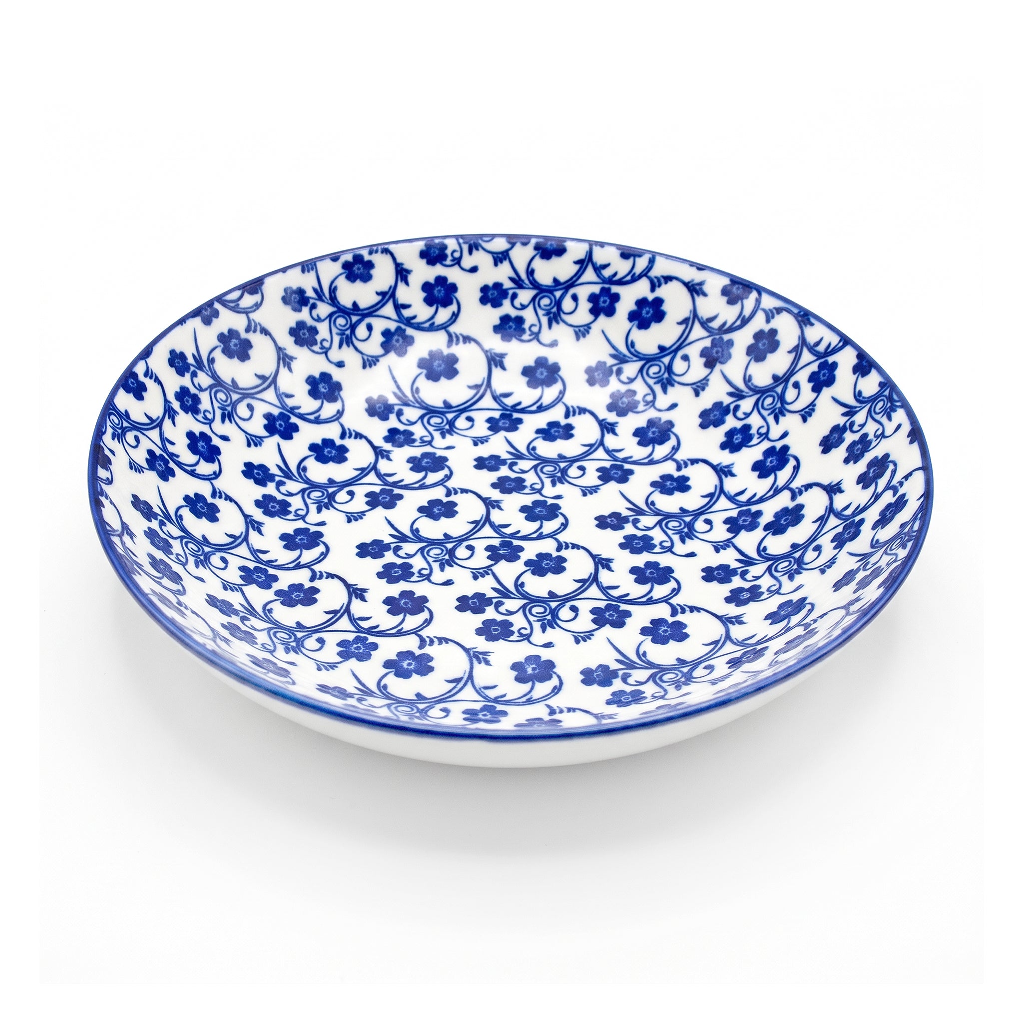 Gupan Blue Floral Ceramic Soup Plates