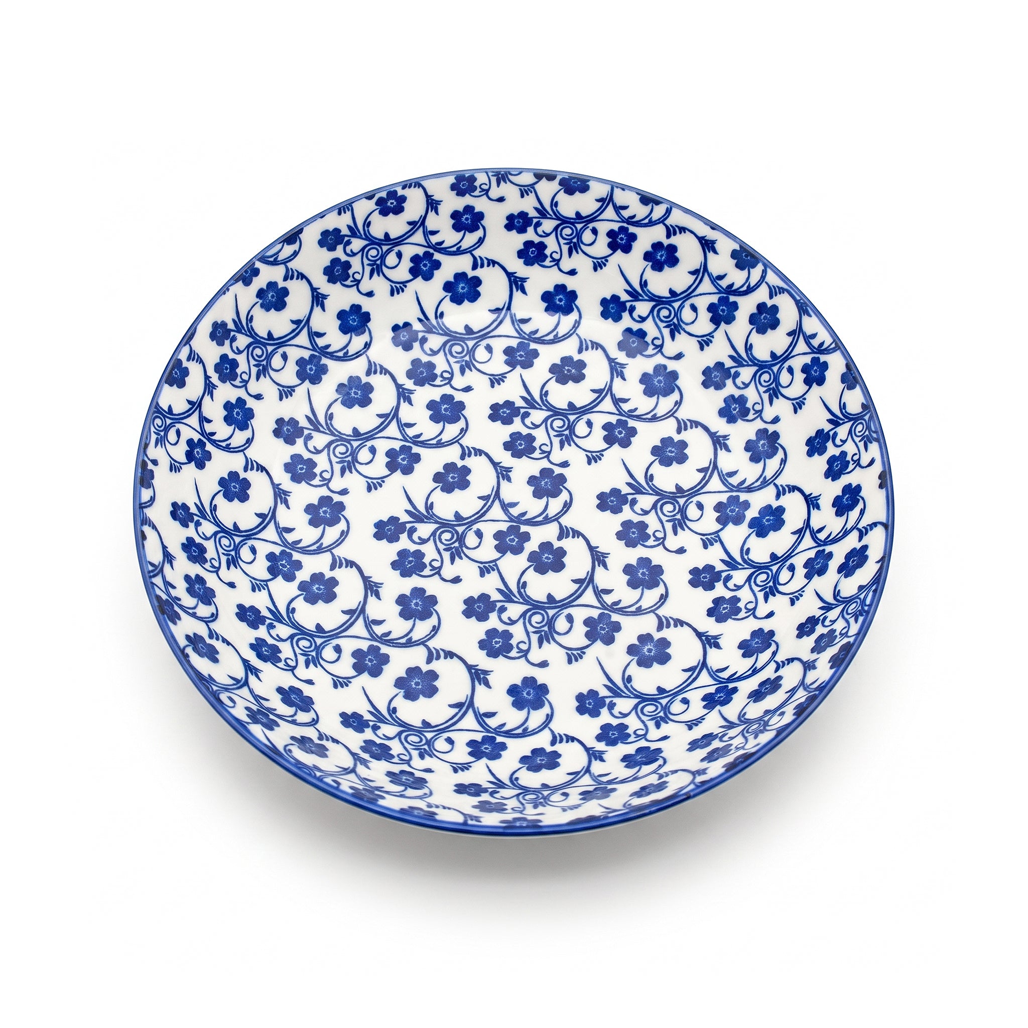 Gupan Blue Floral Ceramic Soup Plates