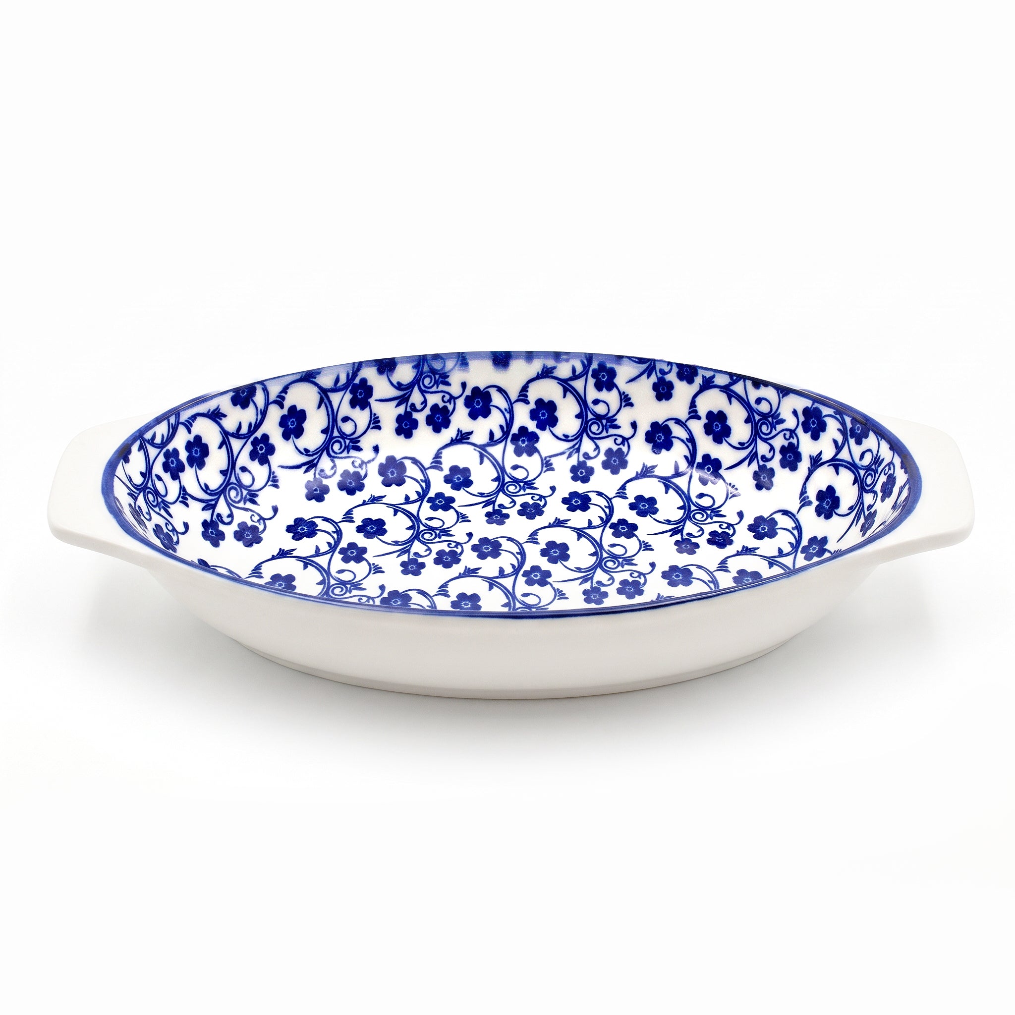 Gupan 11-Inches Blue Floral Oval Serving Dish