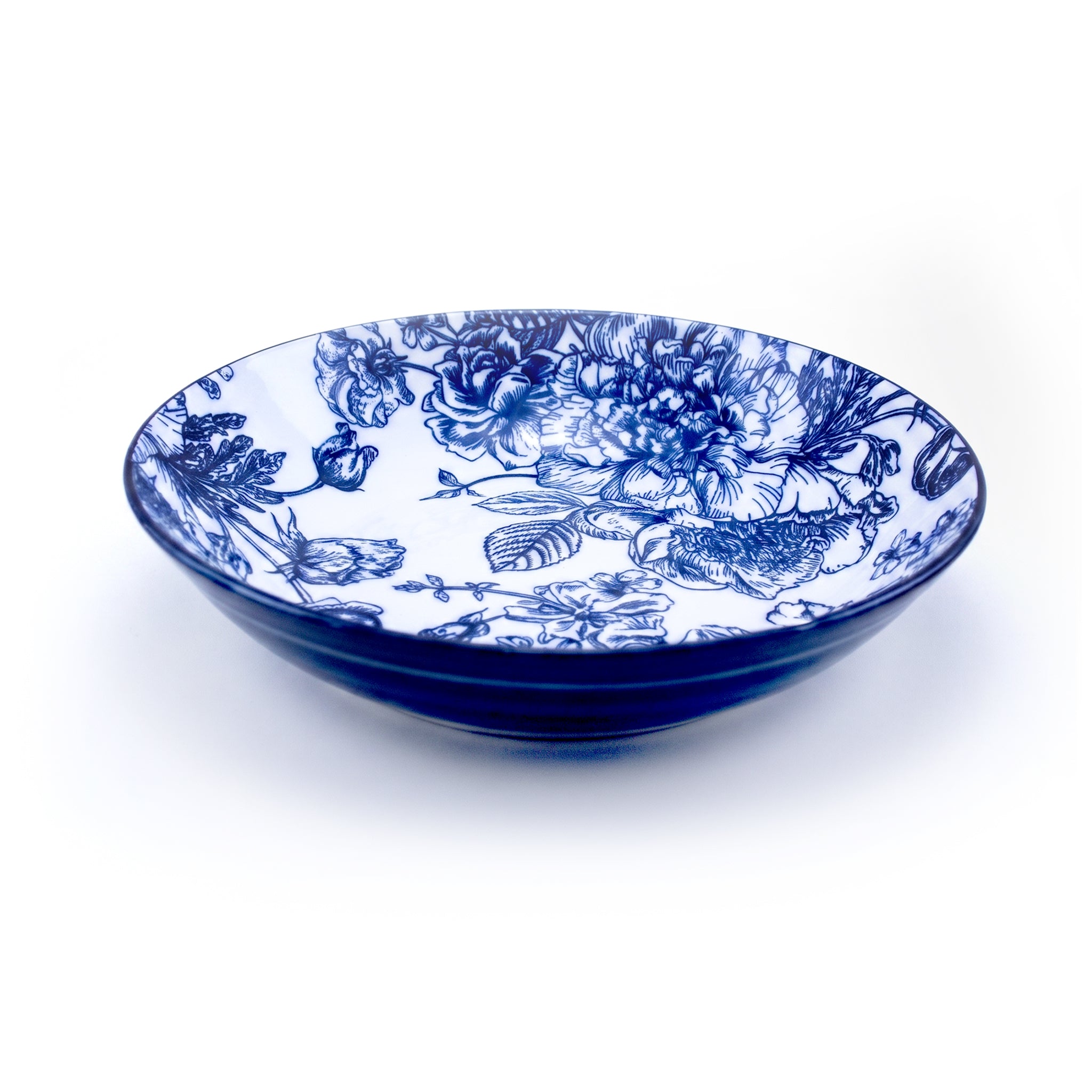 Gupan Blue Floral Ceramic Soup Plates