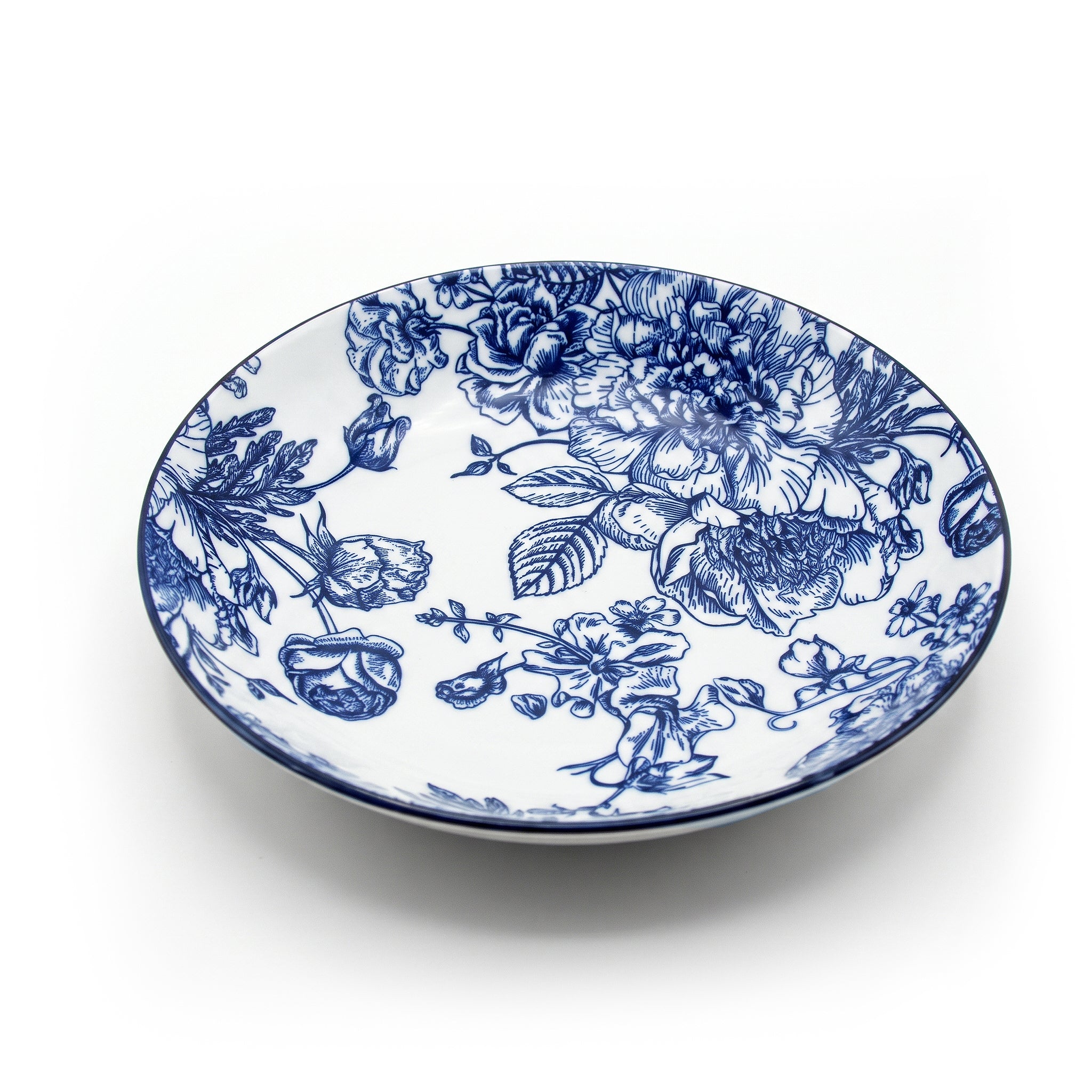 Gupan Blue Floral Ceramic Soup Plates