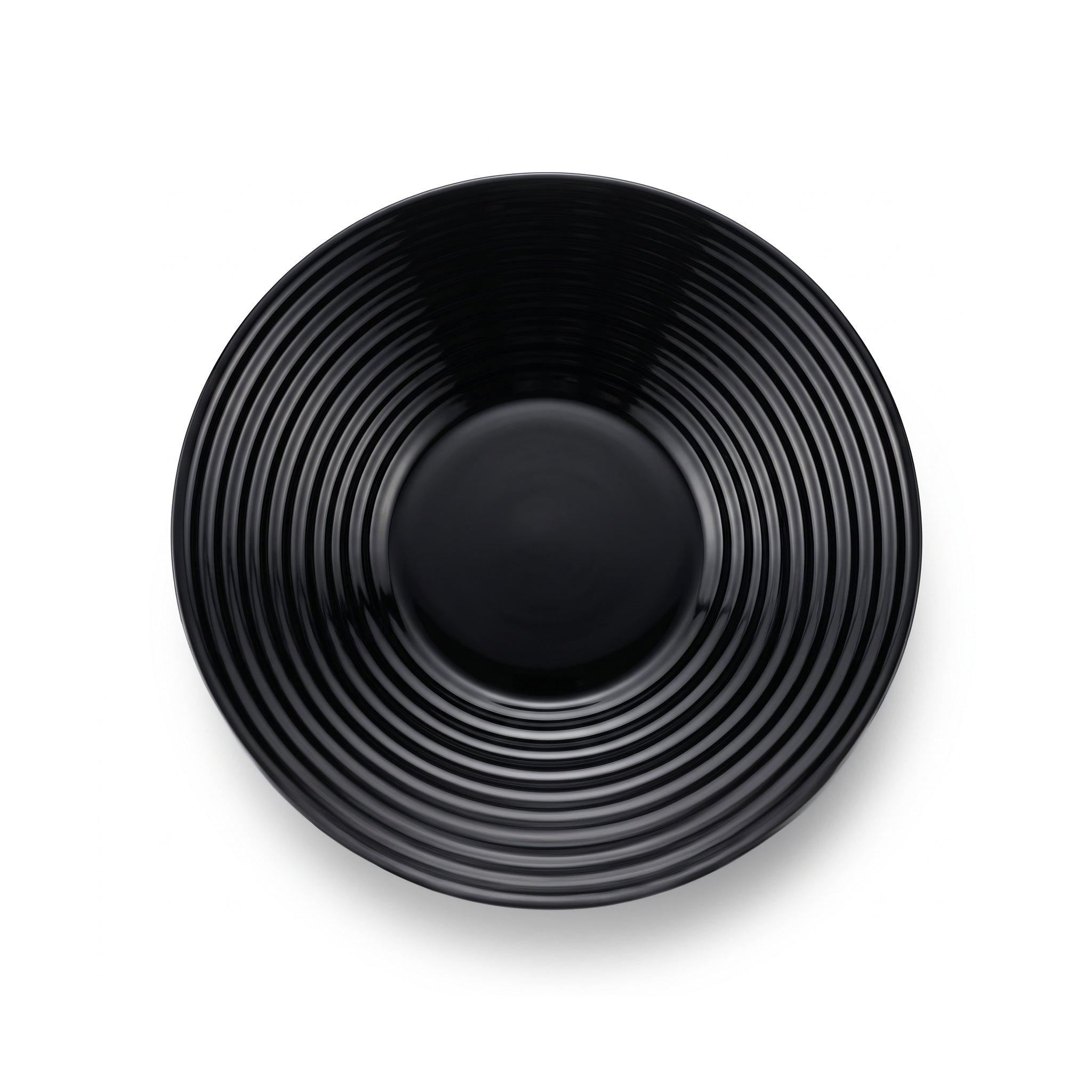 Luminarc 8-Inhces Matte Black Ribbed Marble Serving Bowl