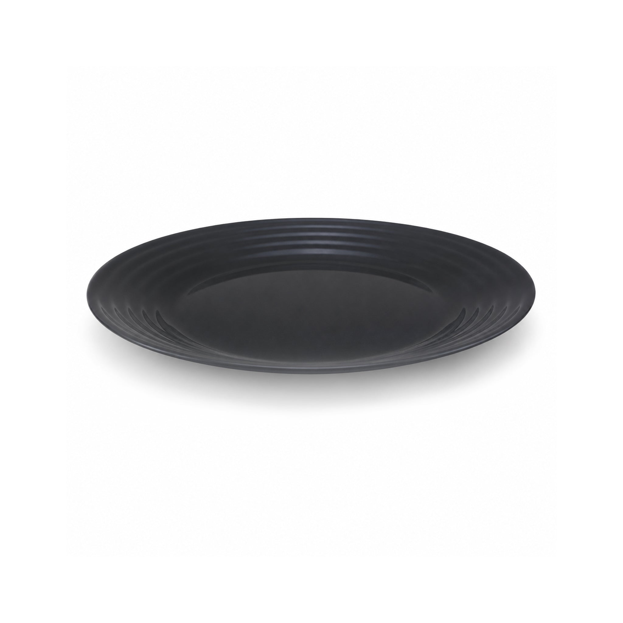 Luminarc  Matte Black Ribbed Marble Flat Plates