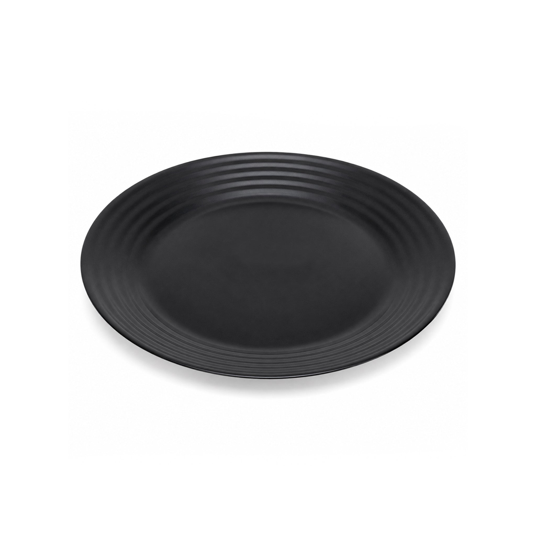 Luminarc  Matte Black Ribbed Marble Flat Plates