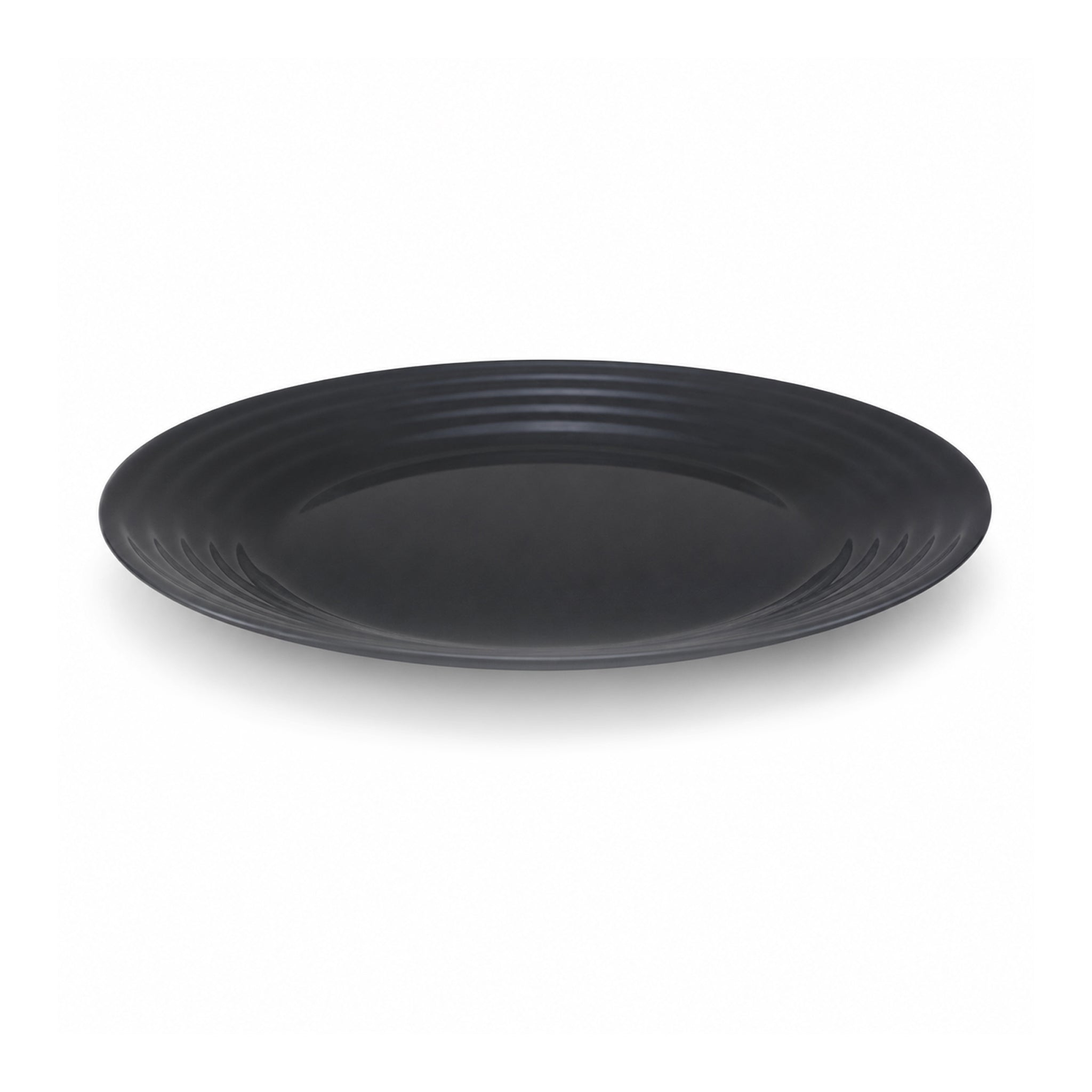 Luminarc  Matte Black Ribbed Marble Flat Plates