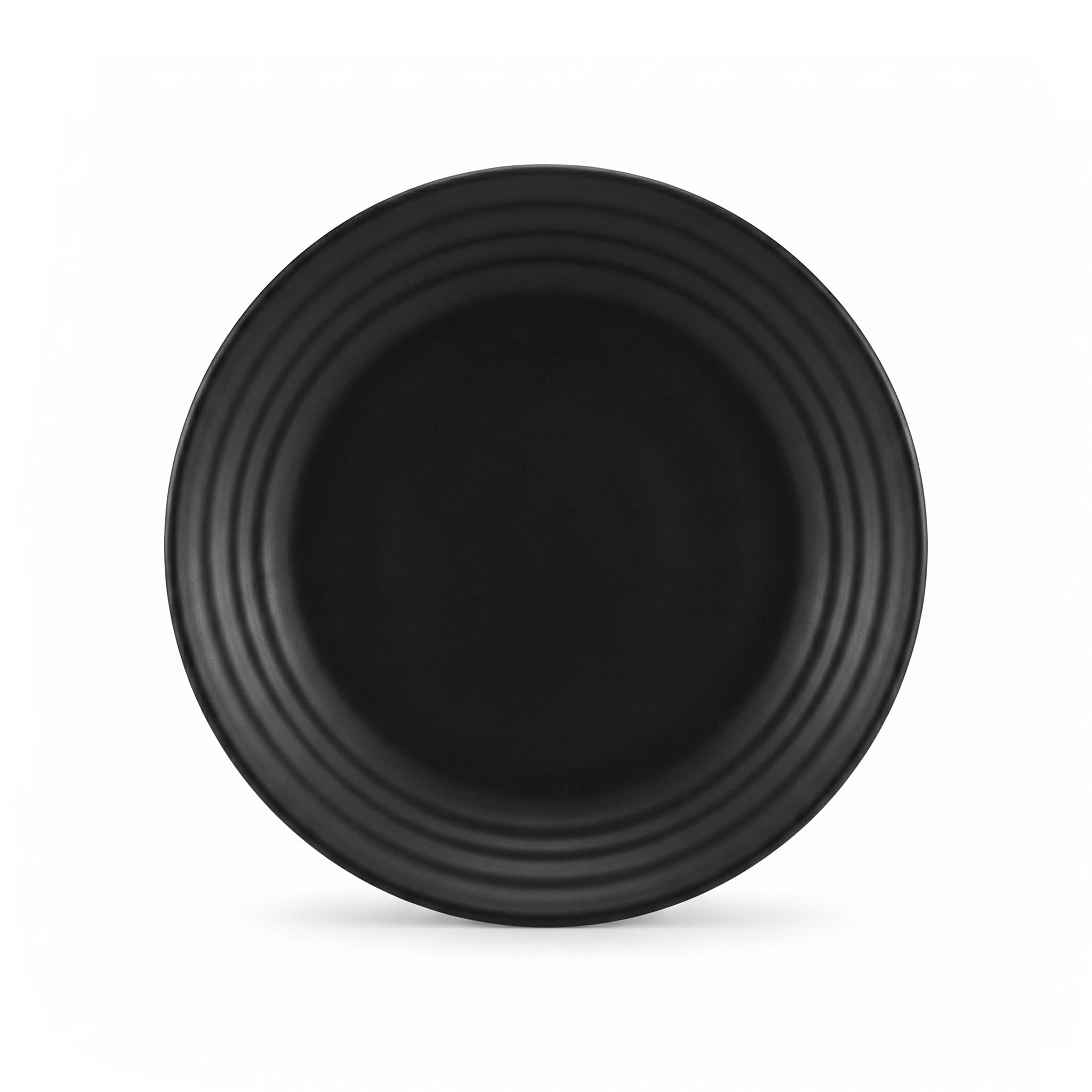 Luminarc  Matte Black Ribbed Marble Flat Plates