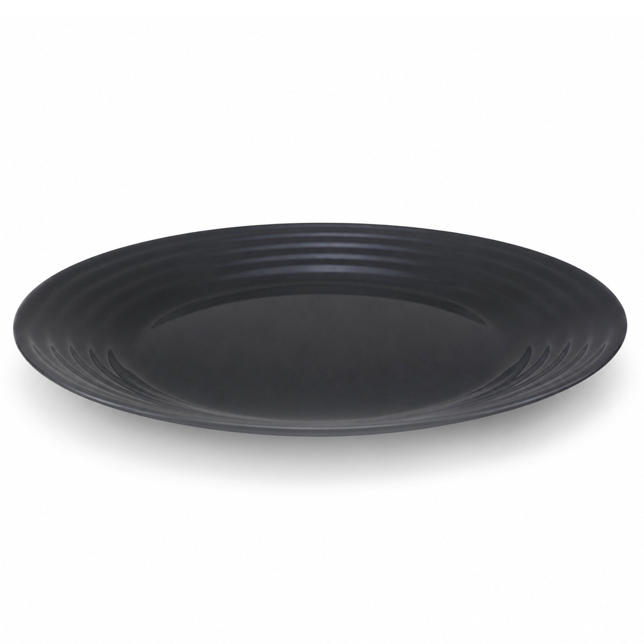 Luminarc  Matte Black Ribbed Marble Flat Plates