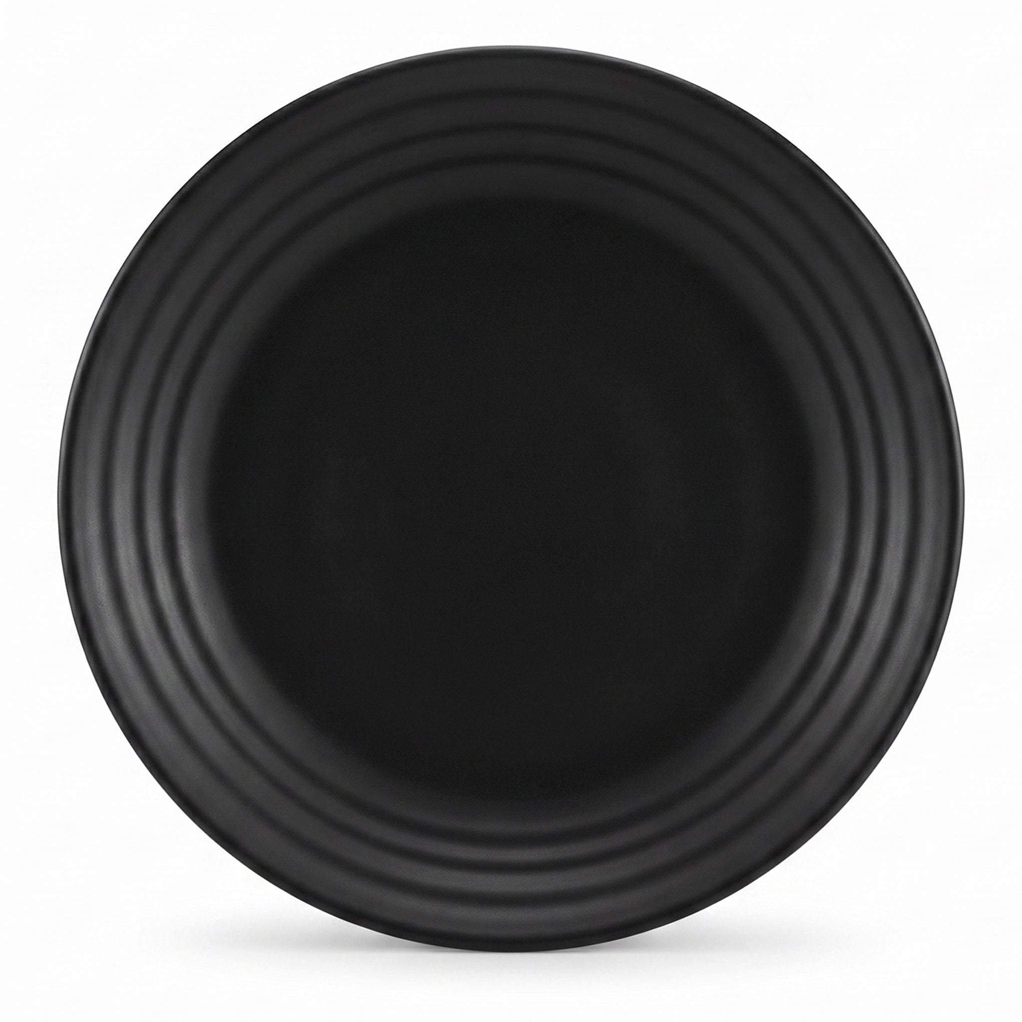 Luminarc  Matte Black Ribbed Marble Flat Plates