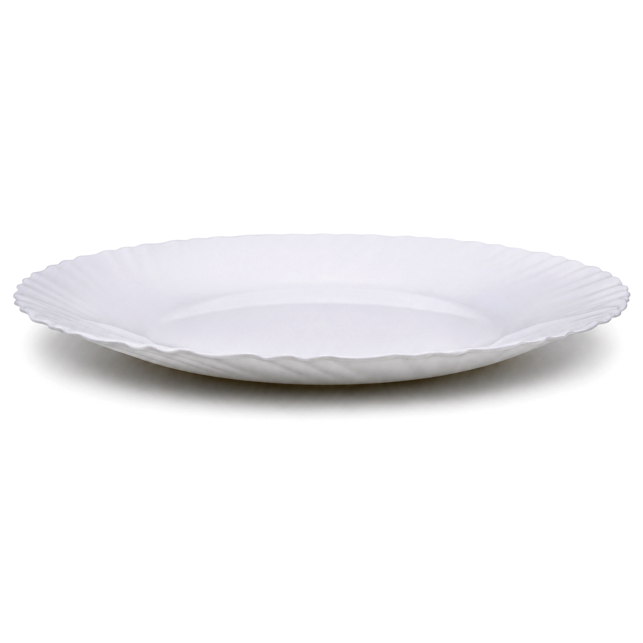 Luminarc 10-Inches Feston White Marble Flat Plate