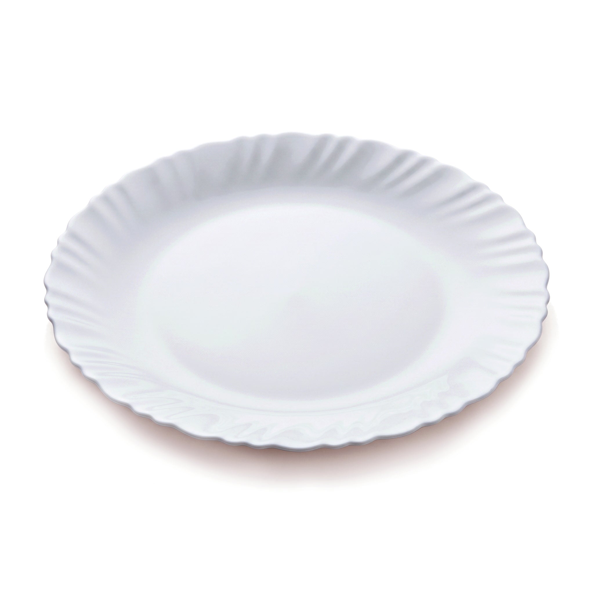 Luminarc 10-Inches Feston White Marble Flat Plate