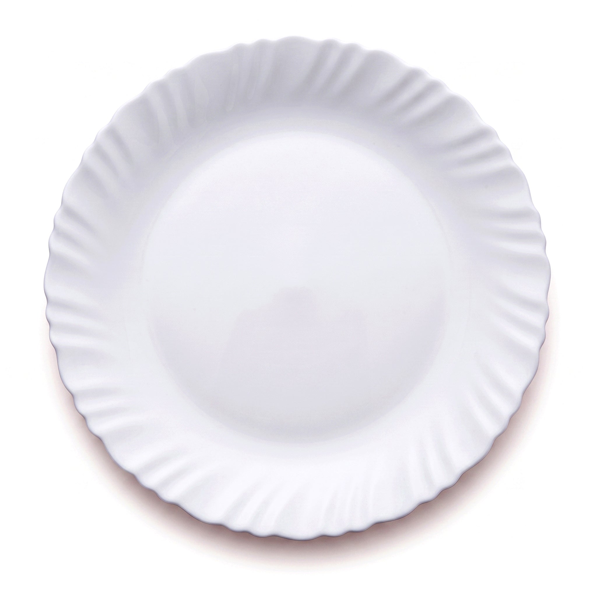 Luminarc 10-Inches Feston White Marble Flat Plate