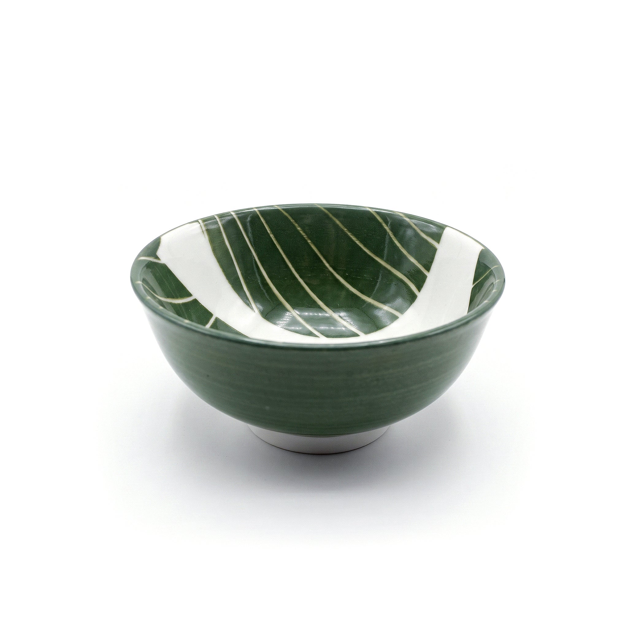 Gupan Leaf Design Matte Green Marble Sweet Bowls