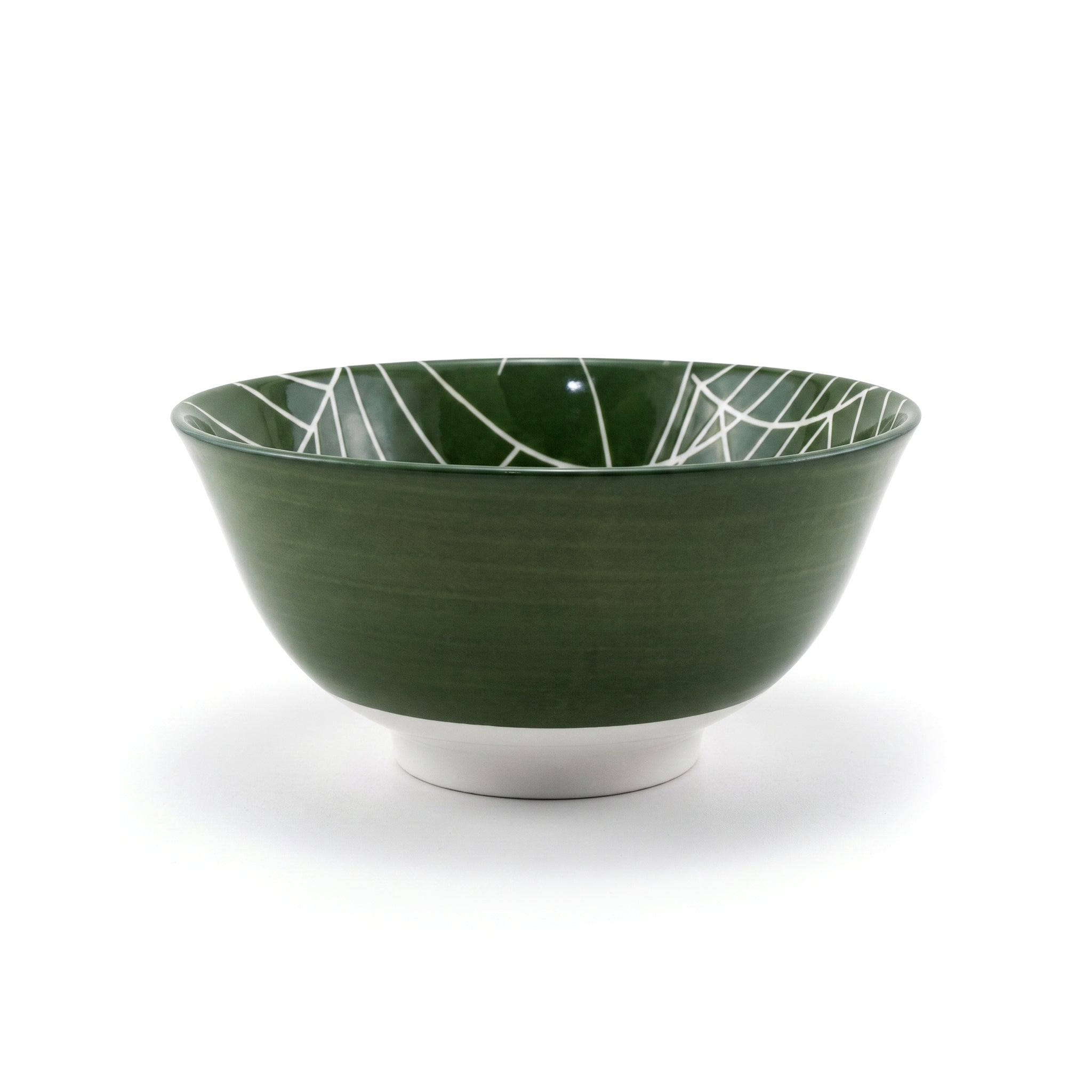 Gupan Leaf Design Matte Green Marble Sweet Bowls