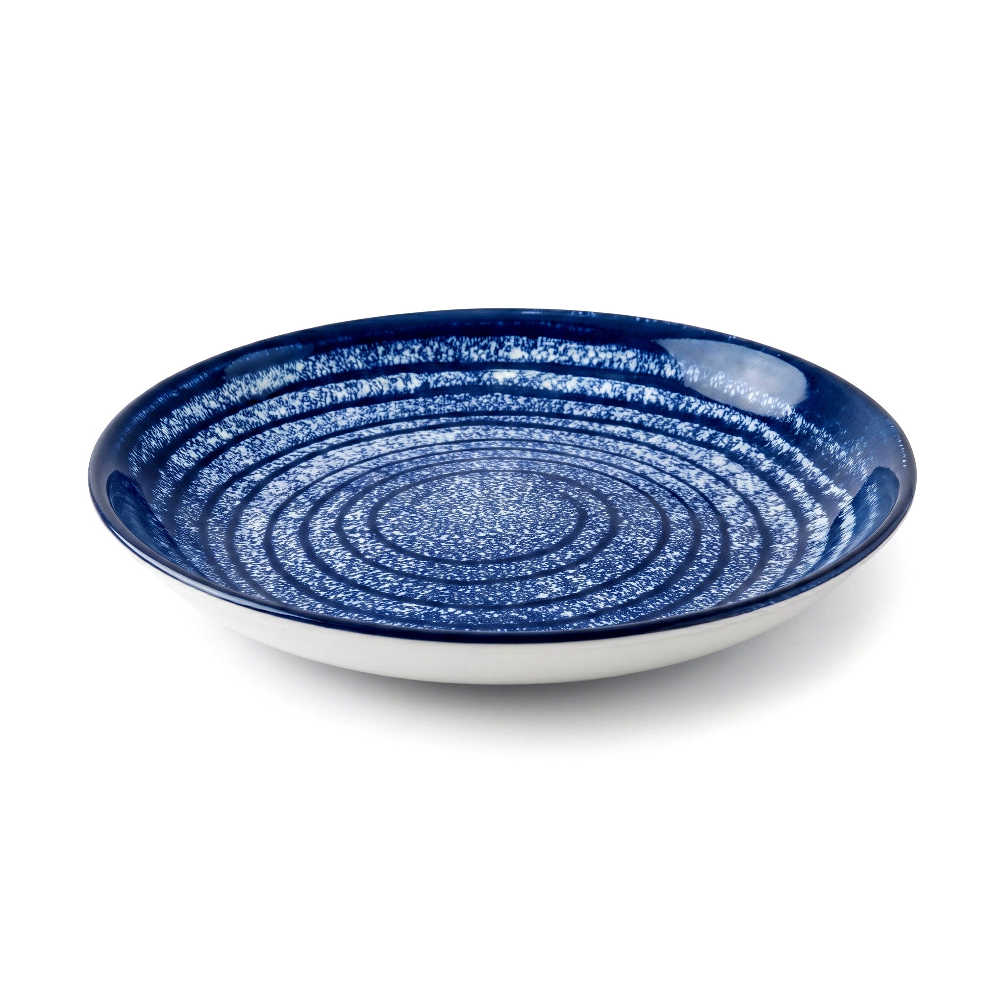 Gupan 8-Inches Shallow Blue Marble Soup Plate