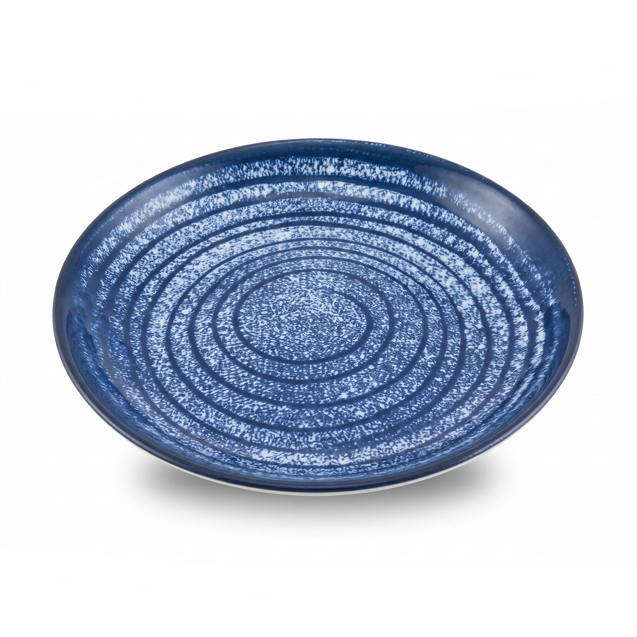 Gupan 8-Inches Shallow Blue Marble Soup Plate