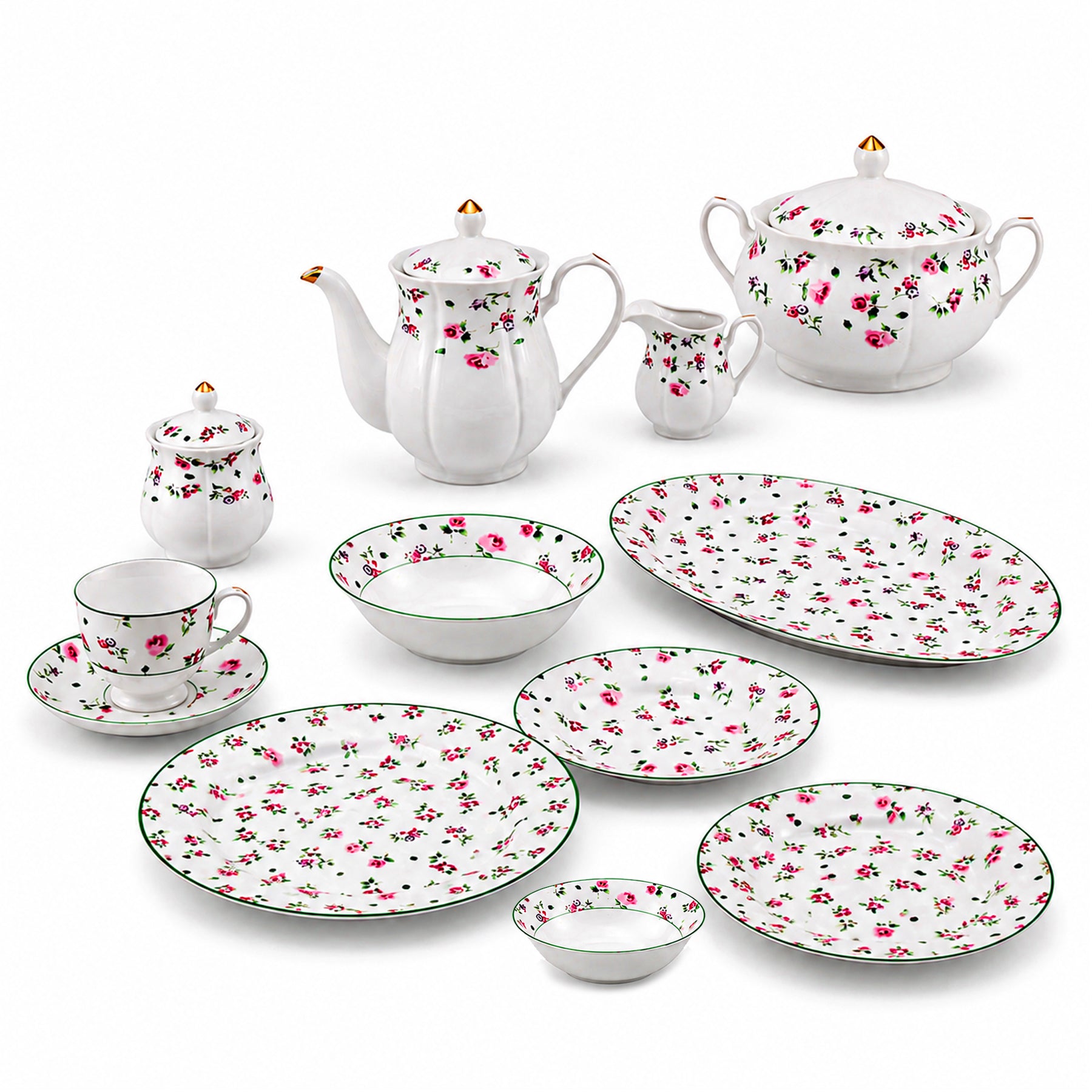 Royal 61-Pieces 8-Serving Bonne China Dinner Sets NG-Series