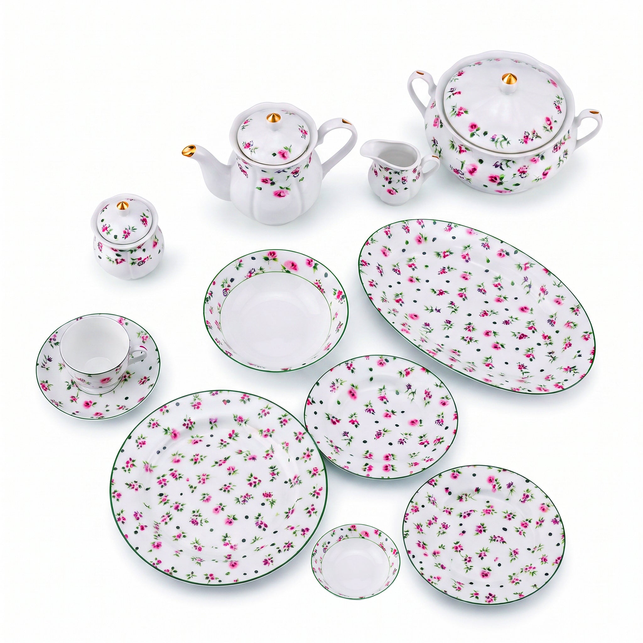 Royal 61-Pieces 8-Serving Bonne China Dinner Sets NG-Series