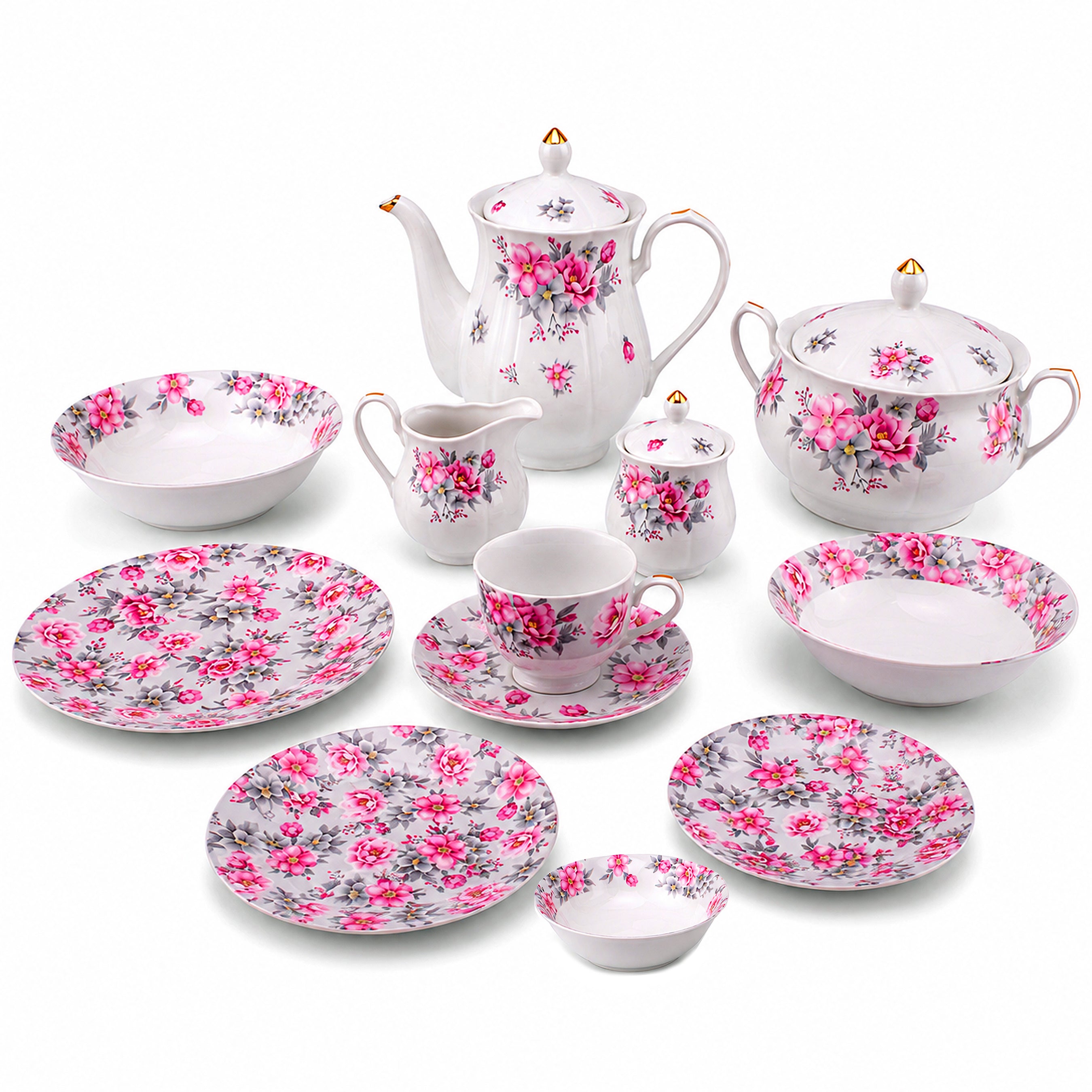 Royal 61-Pieces 8-Serving Bonne China Dinner Sets NG-Series