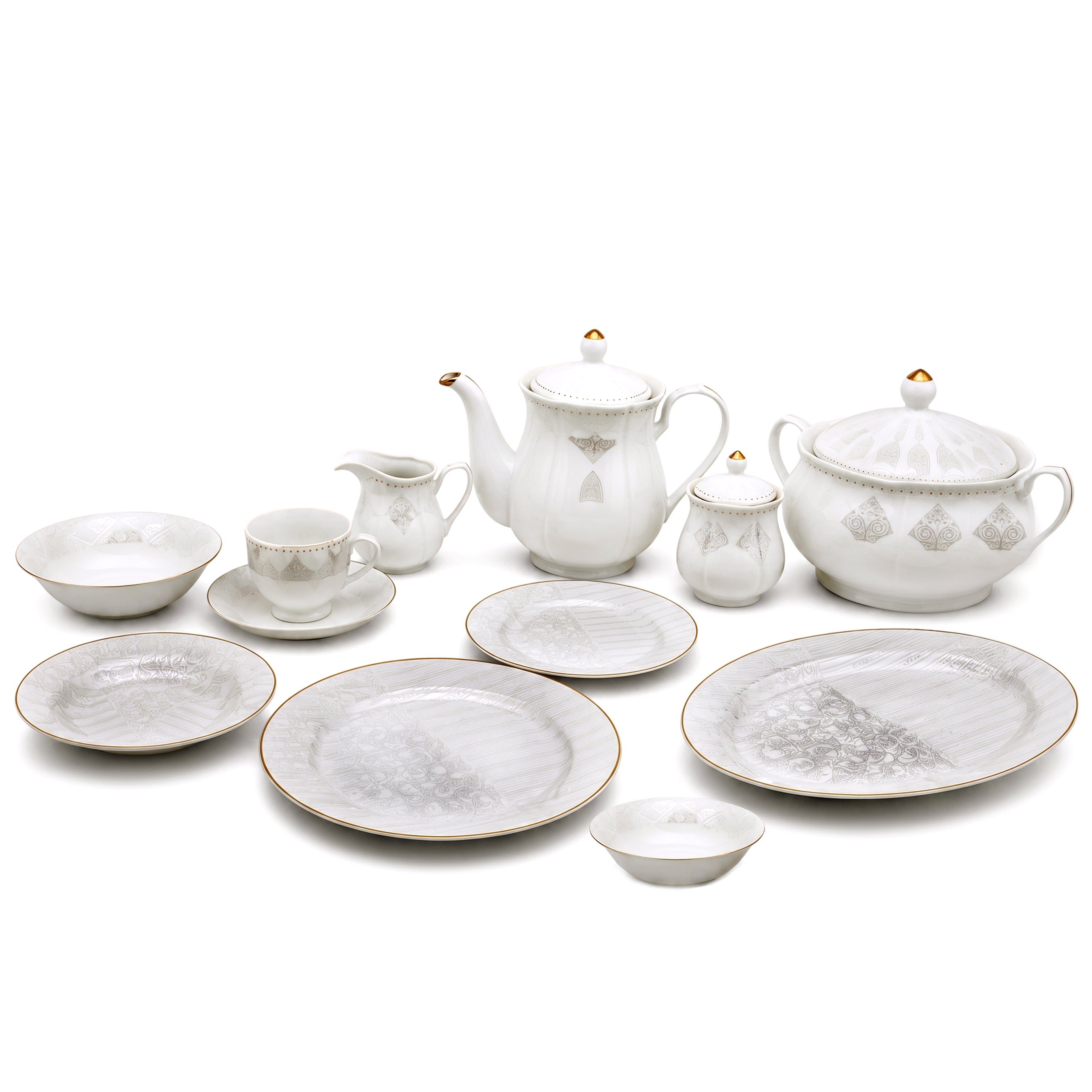 Royal 61-Pieces 8-Serving Bonne China Dinner Sets NG-Series
