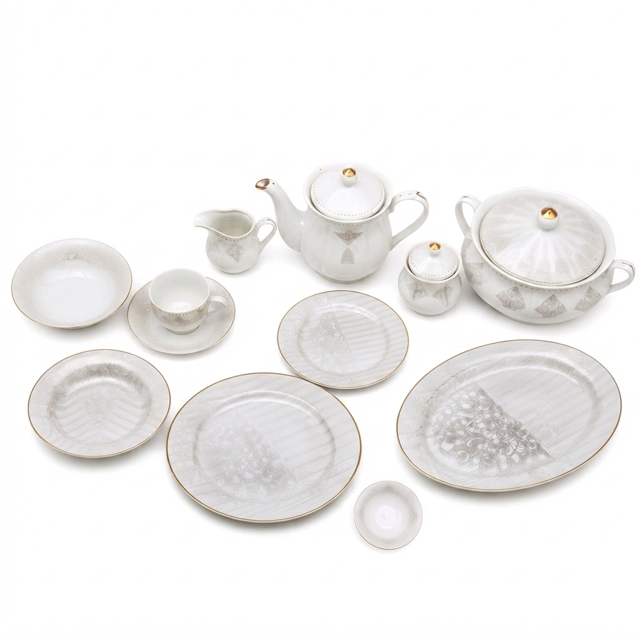 Royal 61-Pieces 8-Serving Bonne China Dinner Sets NG-Series