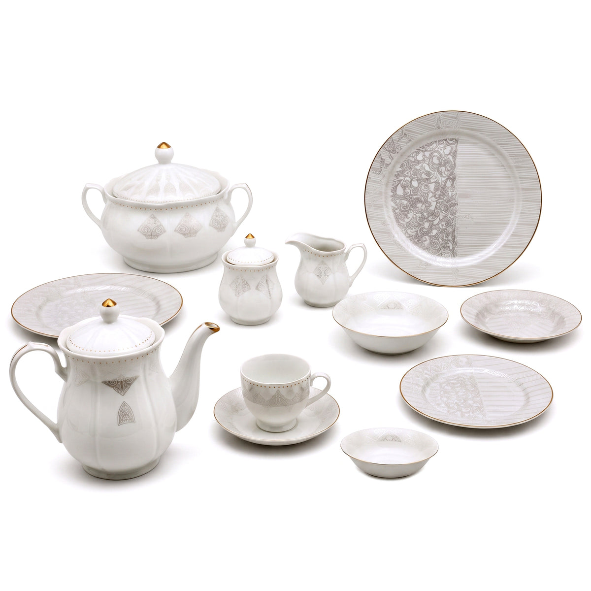 Royal 61-Pieces 8-Serving Bonne China Dinner Sets NG-Series