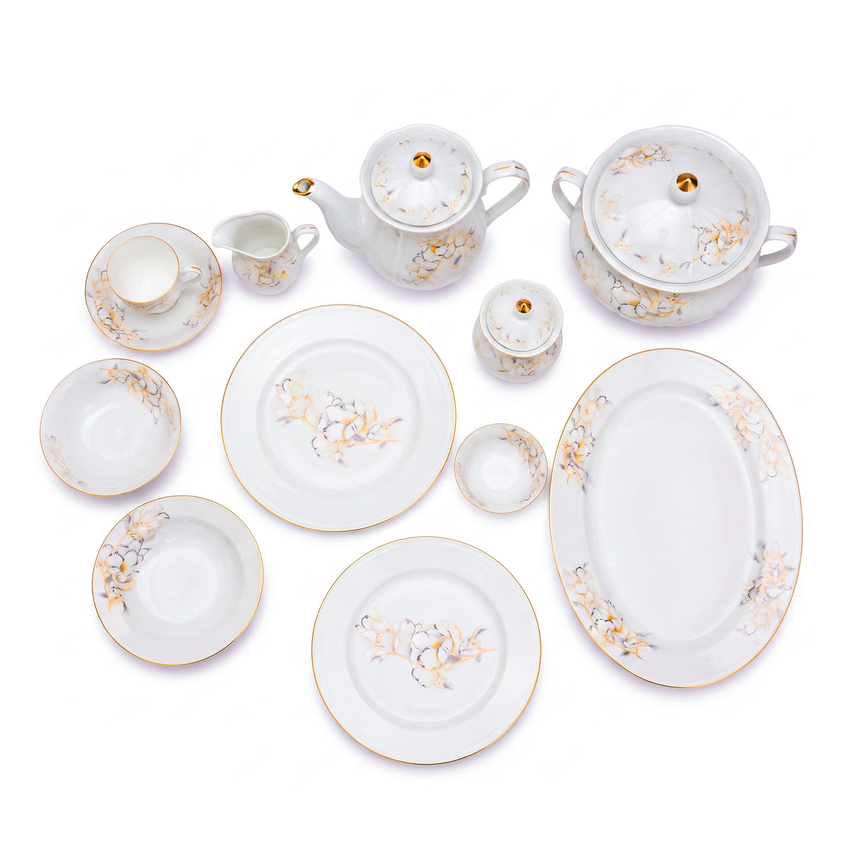 Royal 61-Pieces 8-Serving Bonne China Dinner Sets NG-Series