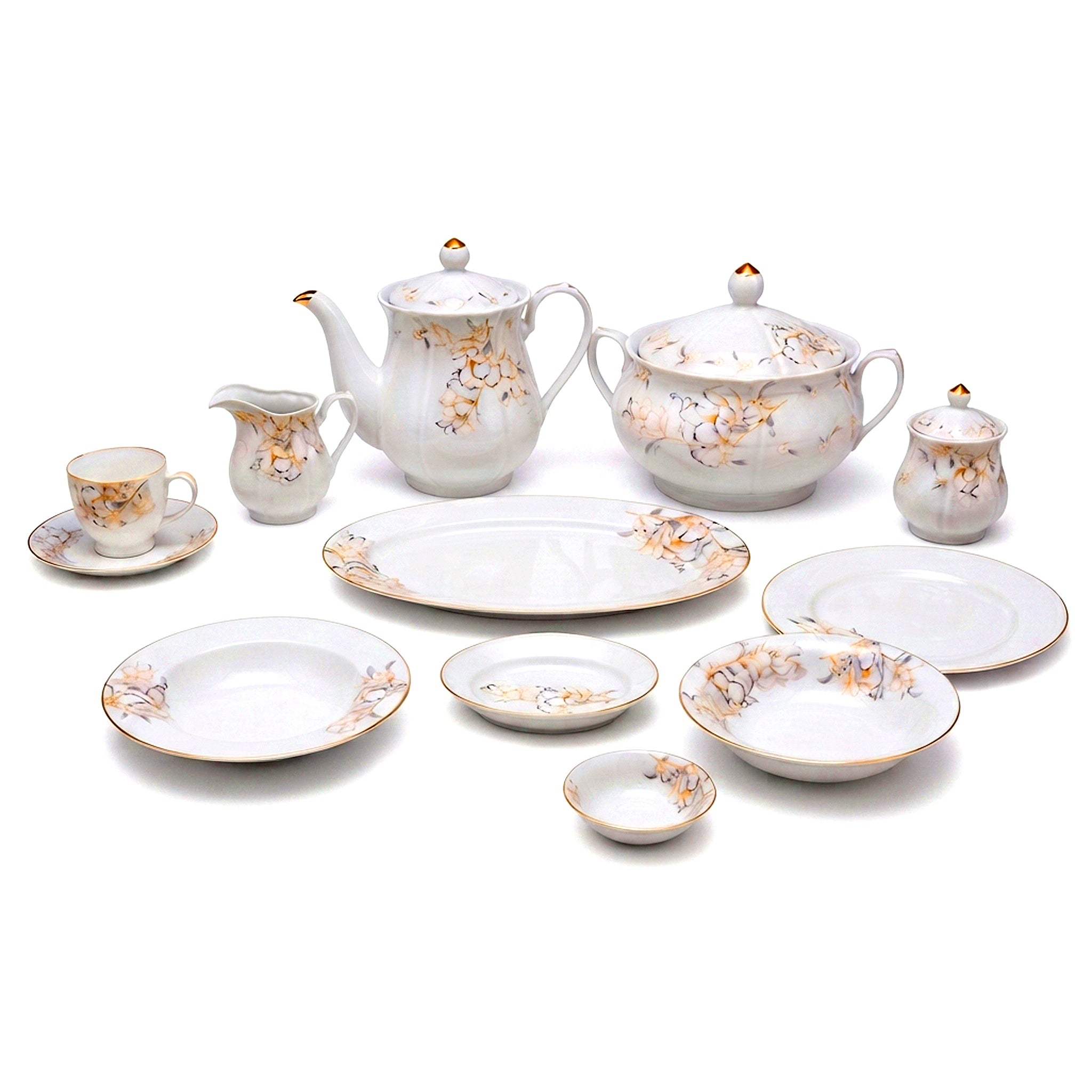 Royal 61-Pieces 8-Serving Bonne China Dinner Sets NG-Series