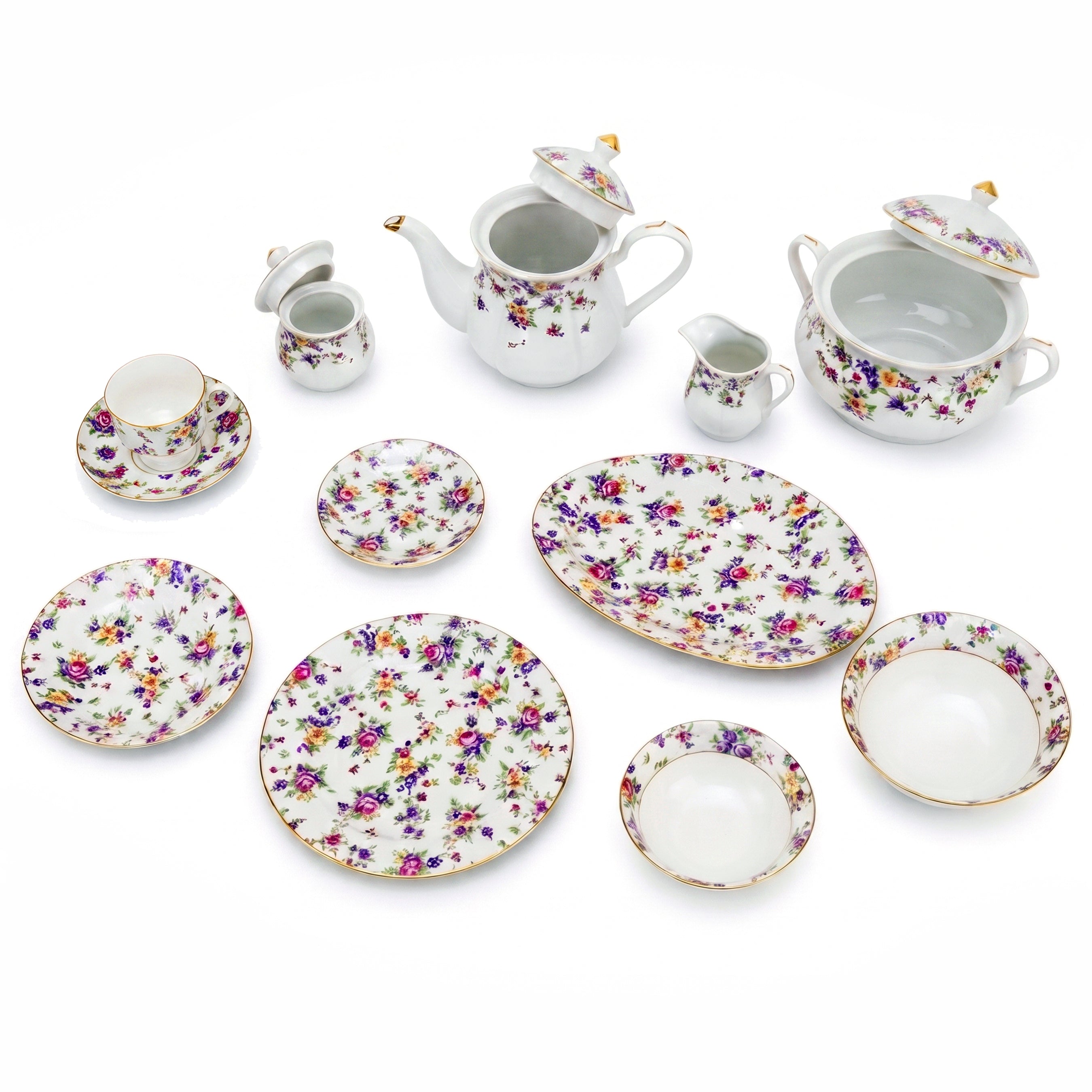 Royal 61-Pieces 8-Serving Bonne China Dinner Sets NG-Series