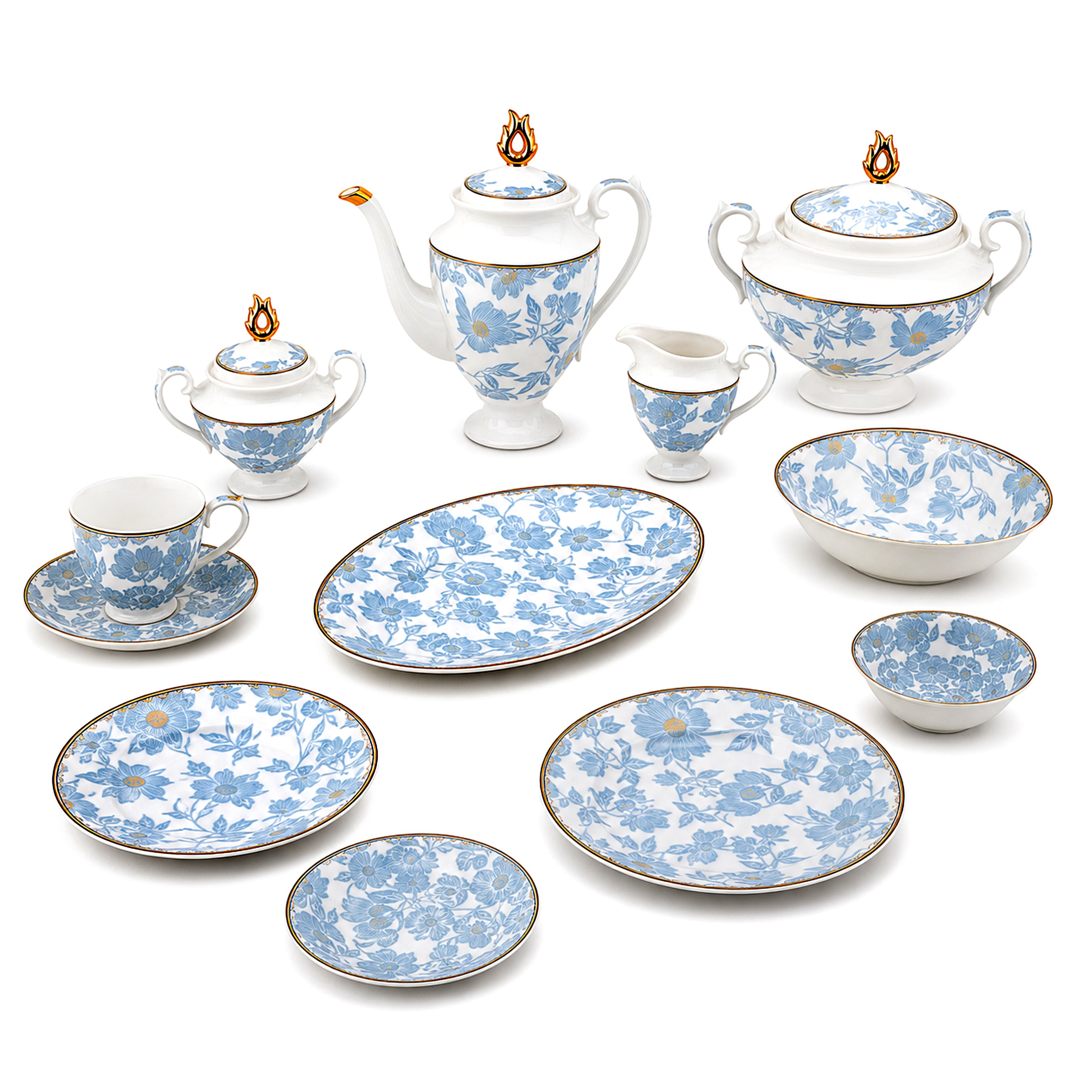 Royal 61-Pieces 8-Serving Bonne China Dinner Sets FY-Series