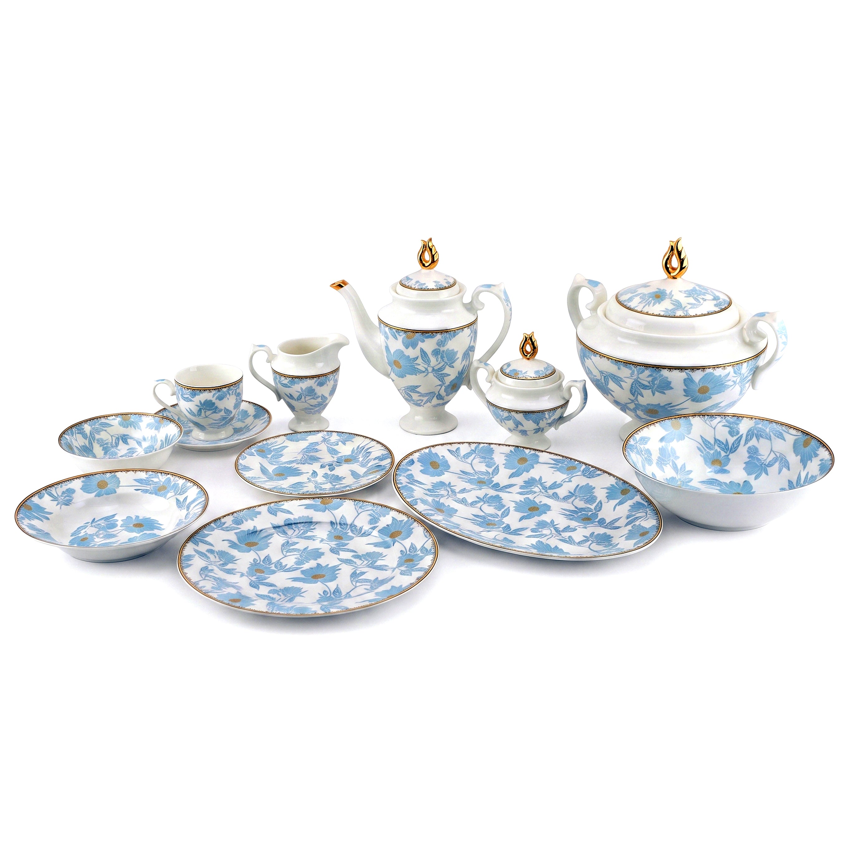 Royal 61-Pieces 8-Serving Bonne China Dinner Sets FY-Series