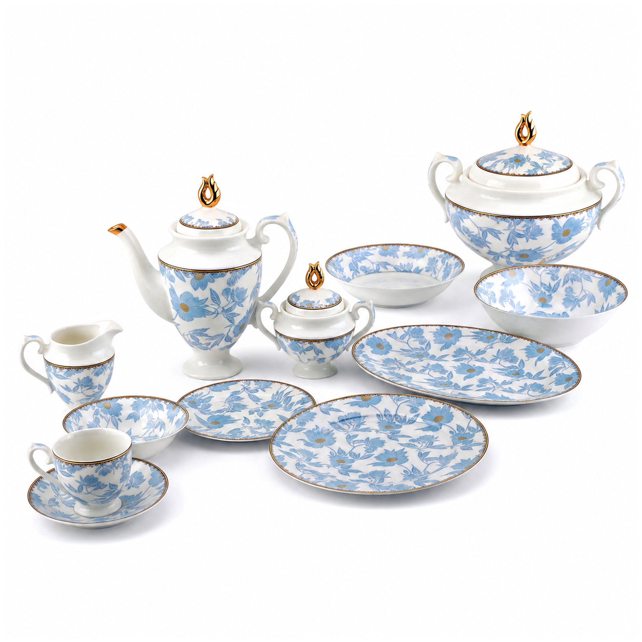 Royal 61-Pieces 8-Serving Bonne China Dinner Sets FY-Series