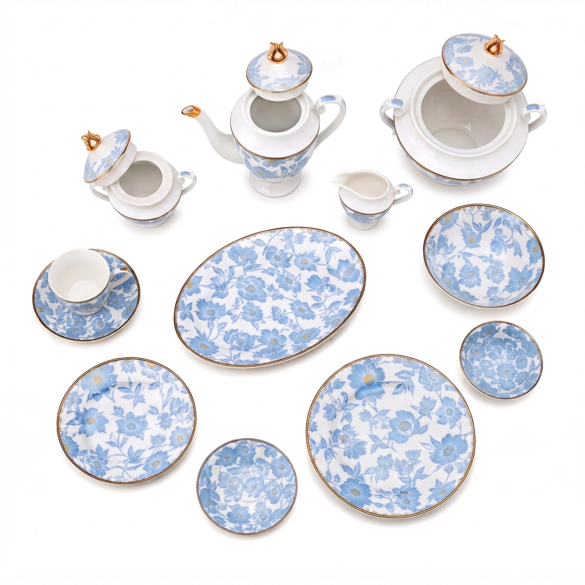 Royal 61-Pieces 8-Serving Bonne China Dinner Sets FY-Series