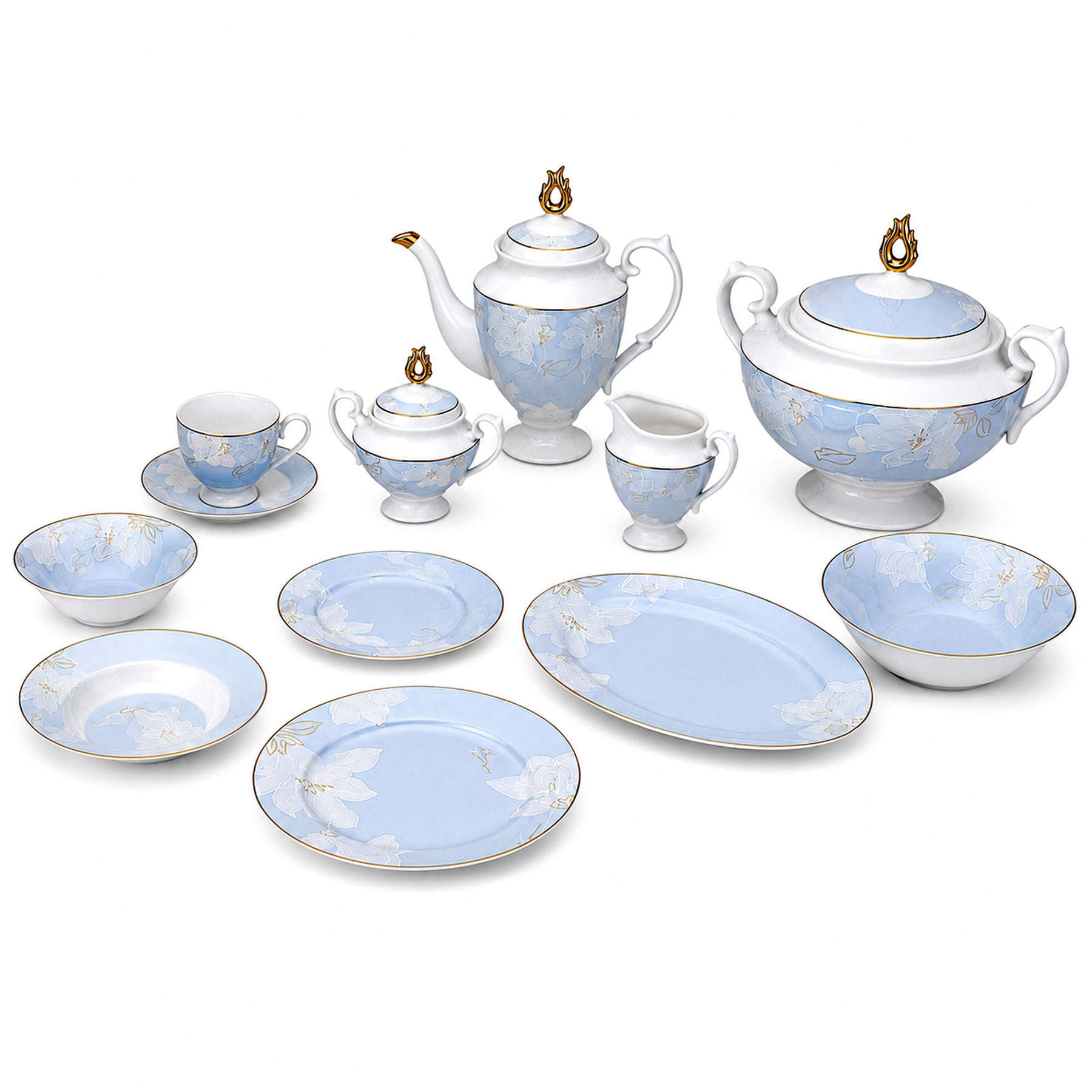 Royal 61-Pieces 8-Serving Bonne China Dinner Sets FY-Series Kaka Bawa Sons