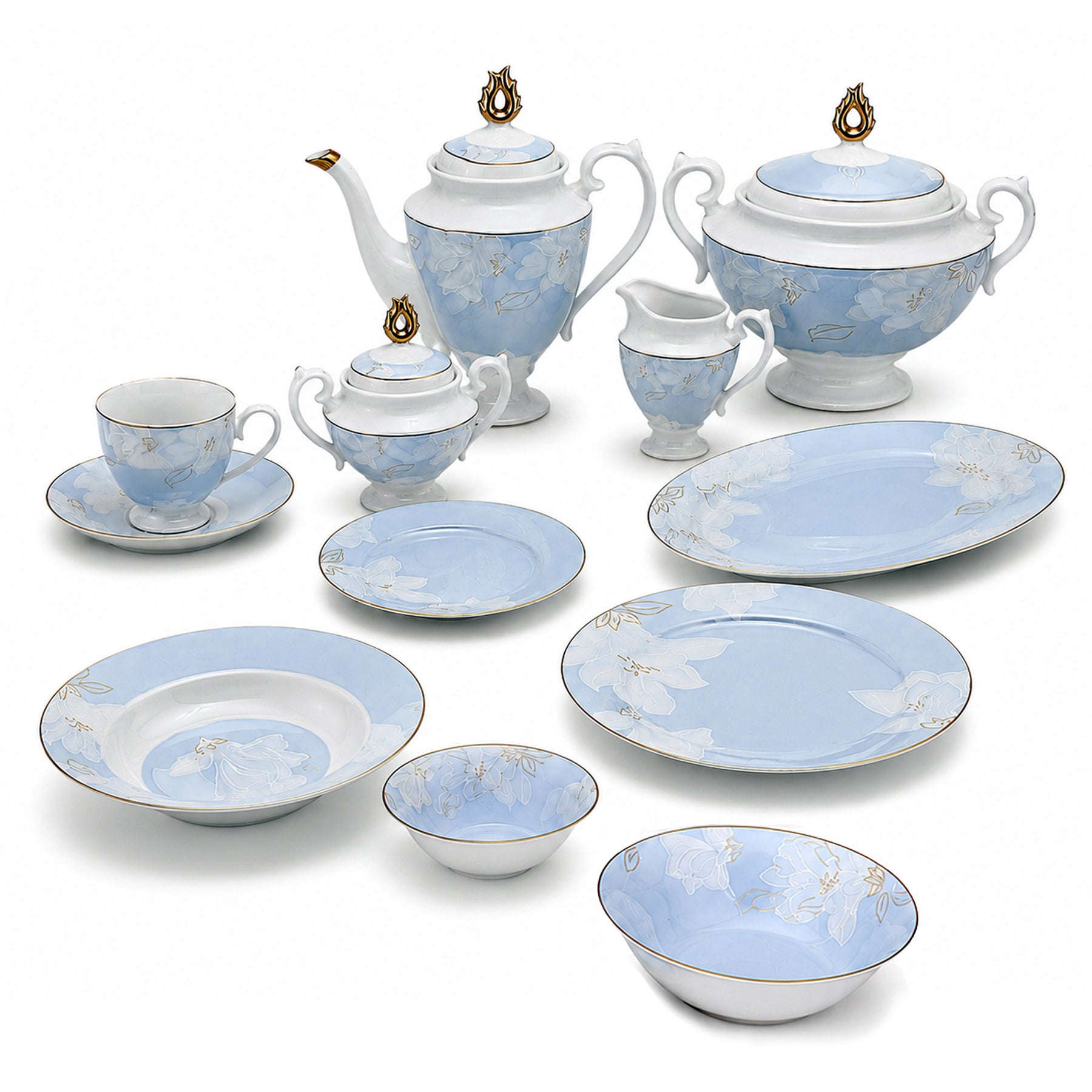 Royal 61-Pieces 8-Serving Bonne China Dinner Sets FY-Series Kaka Bawa Sons