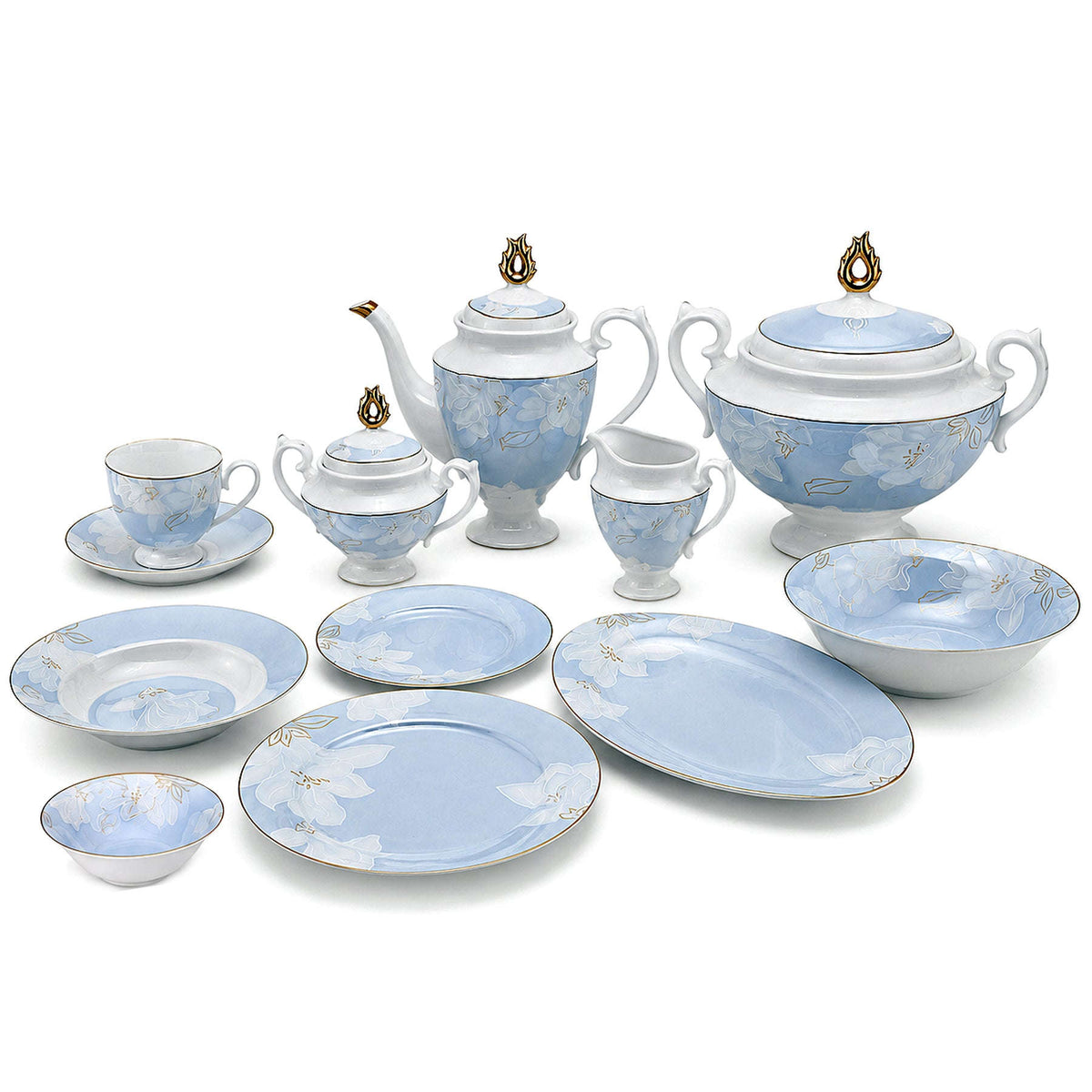 Royal 61-Pieces 8-Serving Bonne China Dinner Sets FY-Series Kaka Bawa Sons