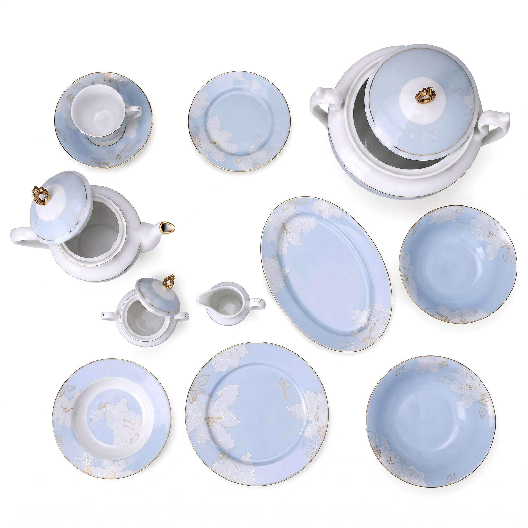 Royal 61-Pieces 8-Serving Bonne China Dinner Sets FY-Series Kaka Bawa Sons